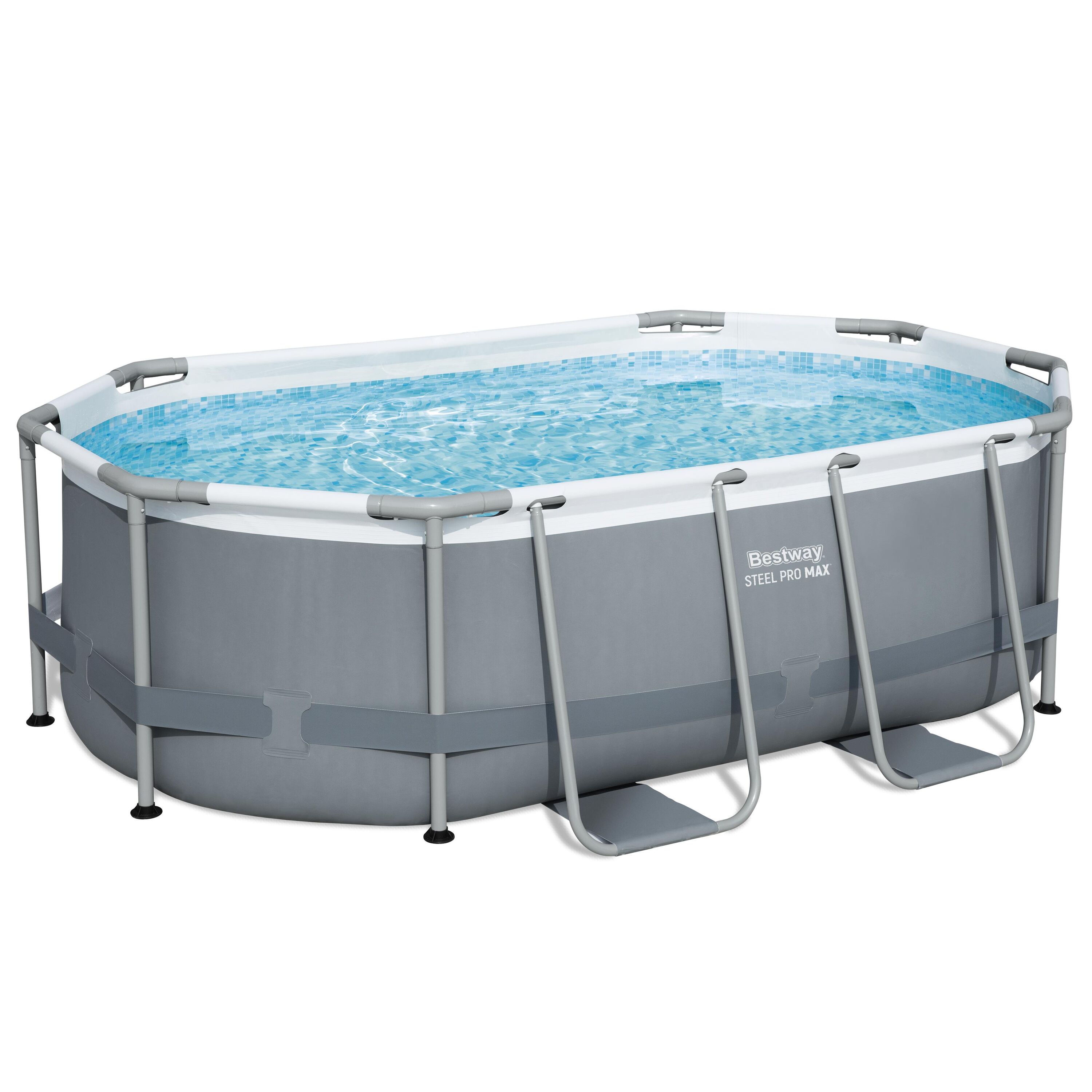 Изображение товара Каркасный овальный бассейн Bestway Power Steel 305x200x84 см с фильтром и лестницей