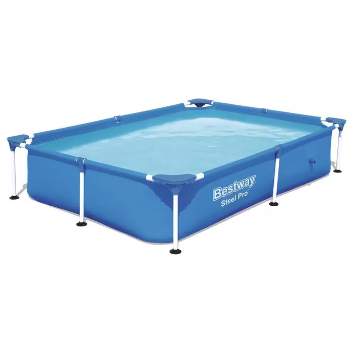 Изображение товара Каркасный прямоугольный бассейн Bestway Steel Pro 221x150x43 см для дачи