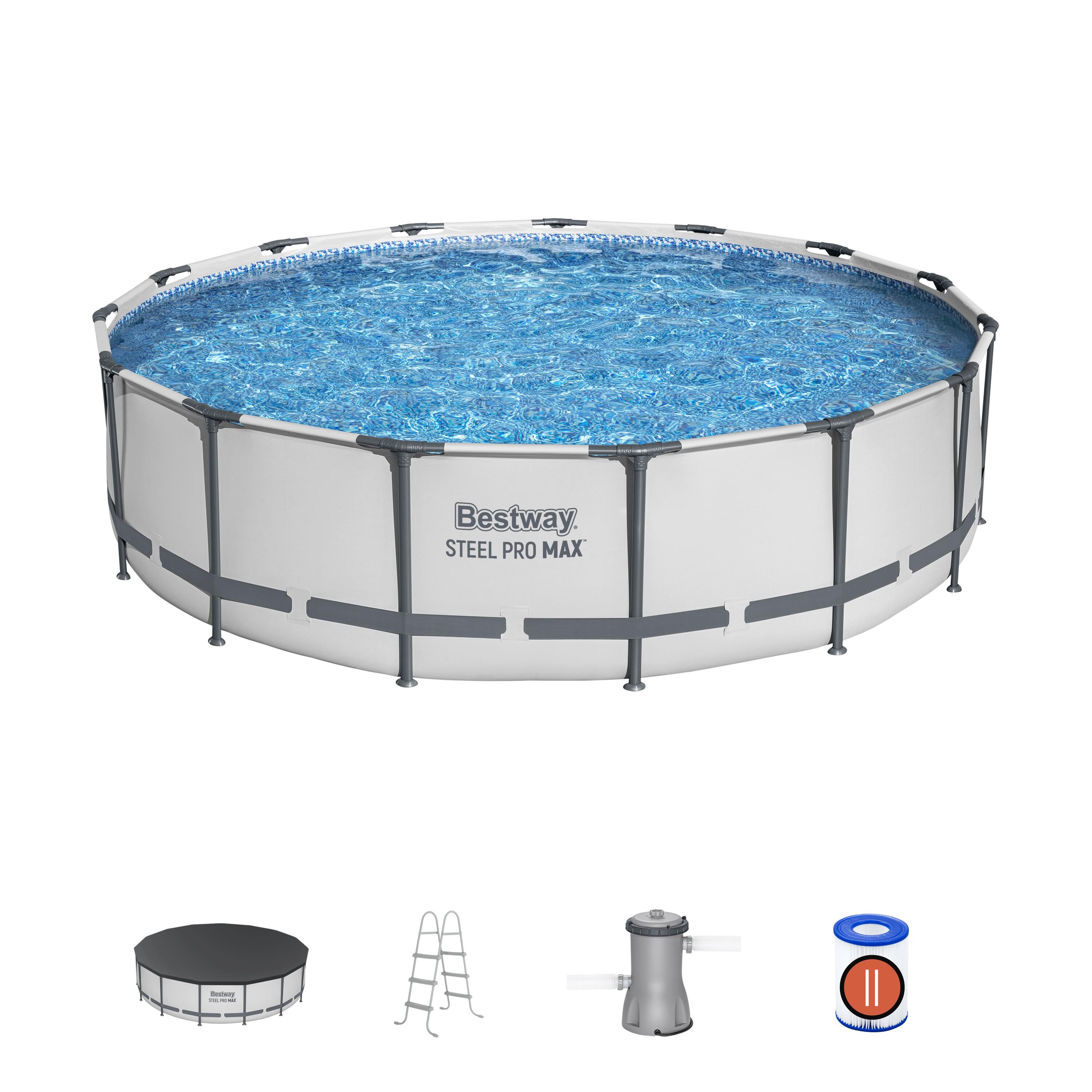 Изображение товара Круглый каркасный бассейн Bestway Steel Pro Max 457 см, надежный и быстрый монтаж