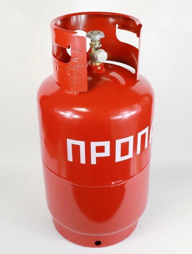 Изображение товара Газовый баллон бытовой 27Л с вентилем ВБ-2 для пропана, сталь козырек