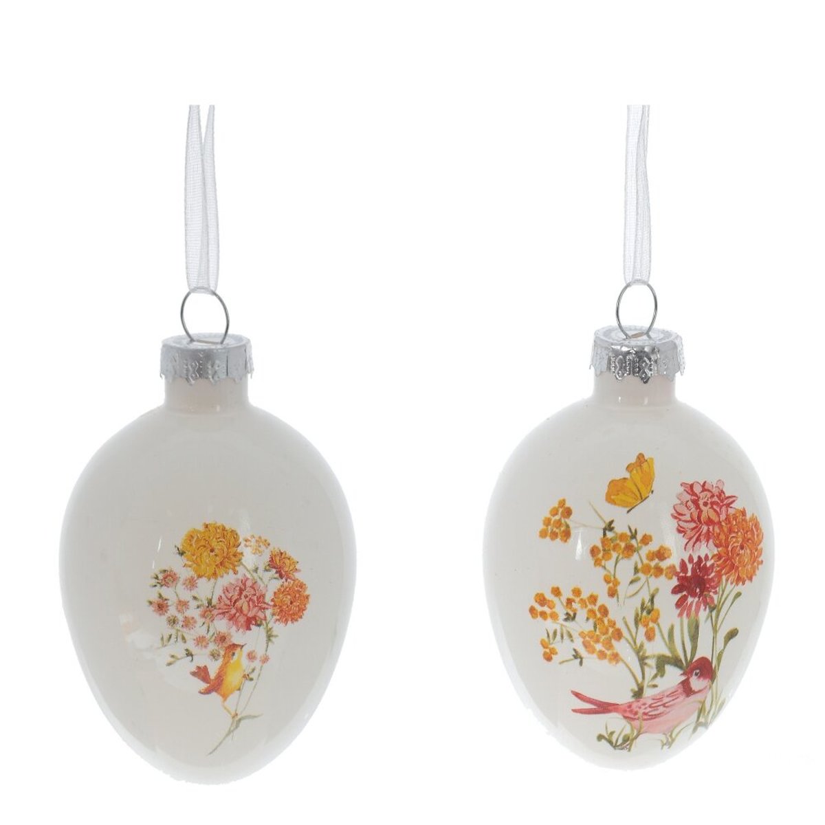 Изображение товара Набор из 6 декоративных пасхальных яиц из стекла 20х20х6,5 см