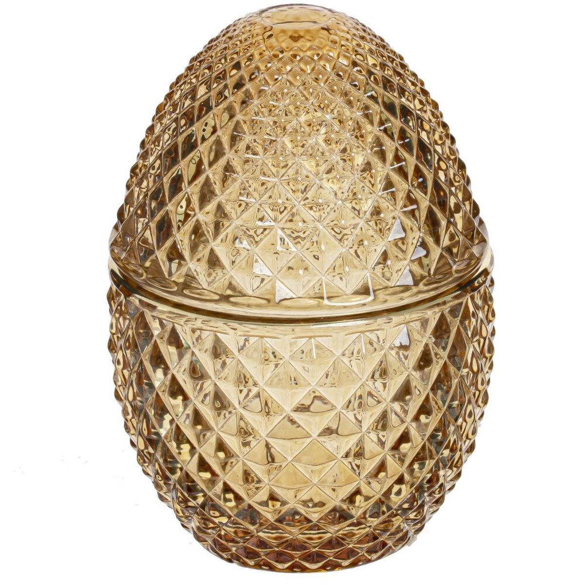 Изображение товара Стеклянная шкатулка в форме яйца L8 W8 H11, 5 см - элегантное хранение украшений