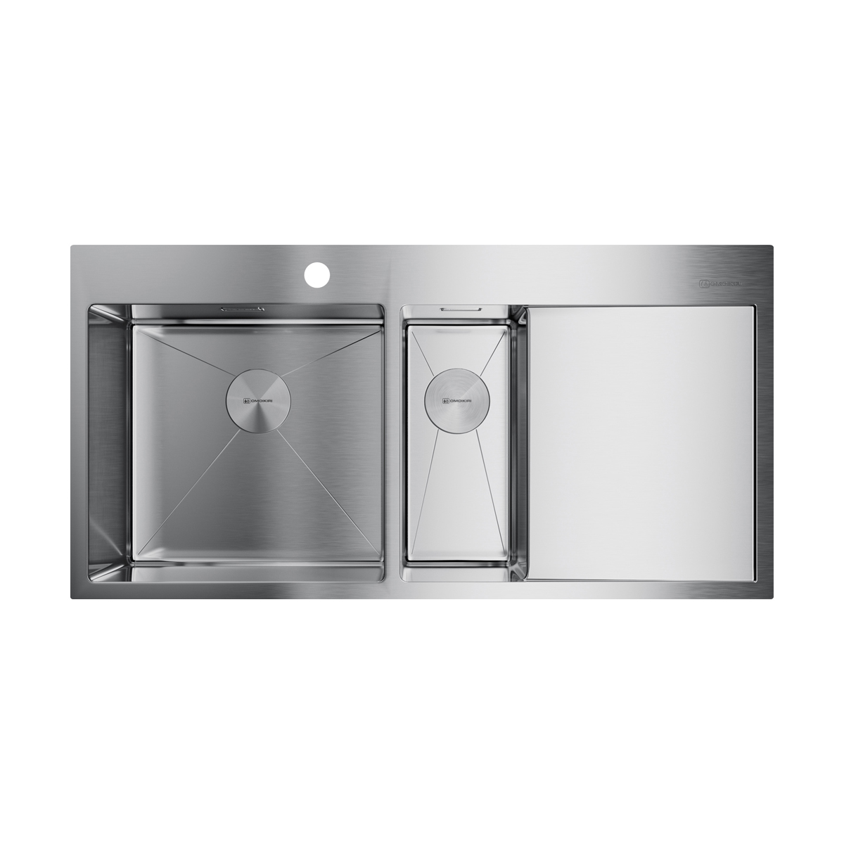 Изображение товара Мойка накладная из нержавеющей стали Omoikiri Akisame 100-2-L-IN серебристая 10x51x20