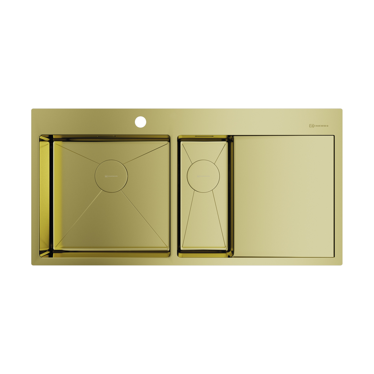 Изображение товара Накладная мойка из нержавеющей стали Omoikiri Akisame 100-2-L-LG с двумя чашами