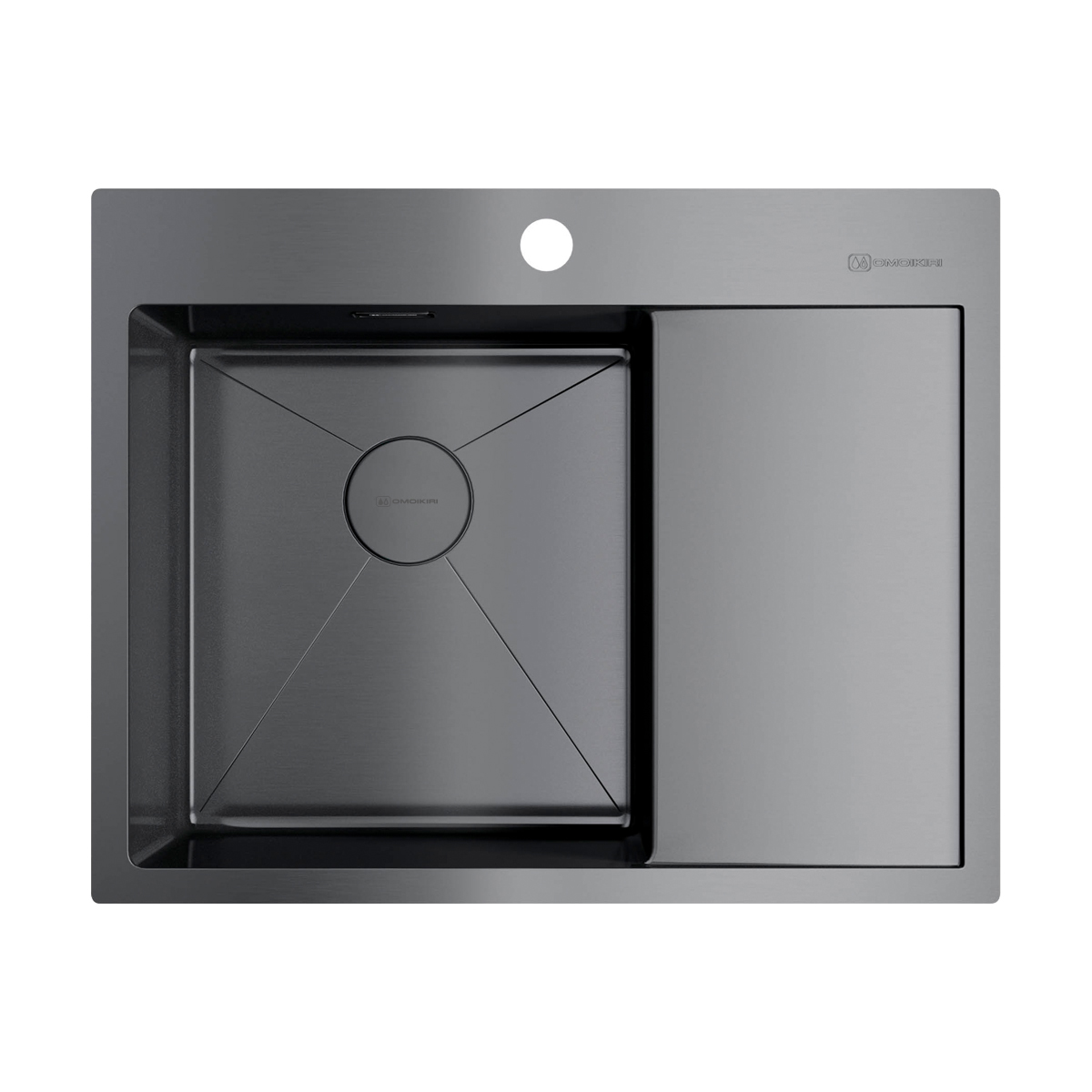 Изображение товара Накладная мойка из нержавеющей стали Omoikiri Akisame 65-L-GM, матовая, темно-серая