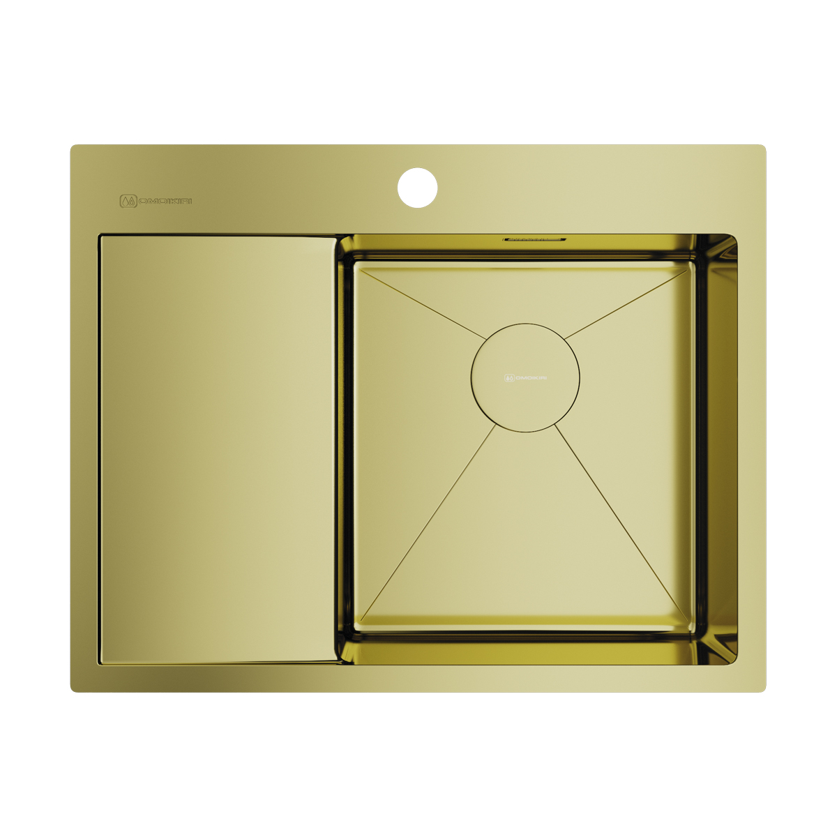 Изображение товара Накладная кухонная мойка Omoikiri Akisame 65-R-LG из нержавеющей стали, золотистая, 65x51x20 см