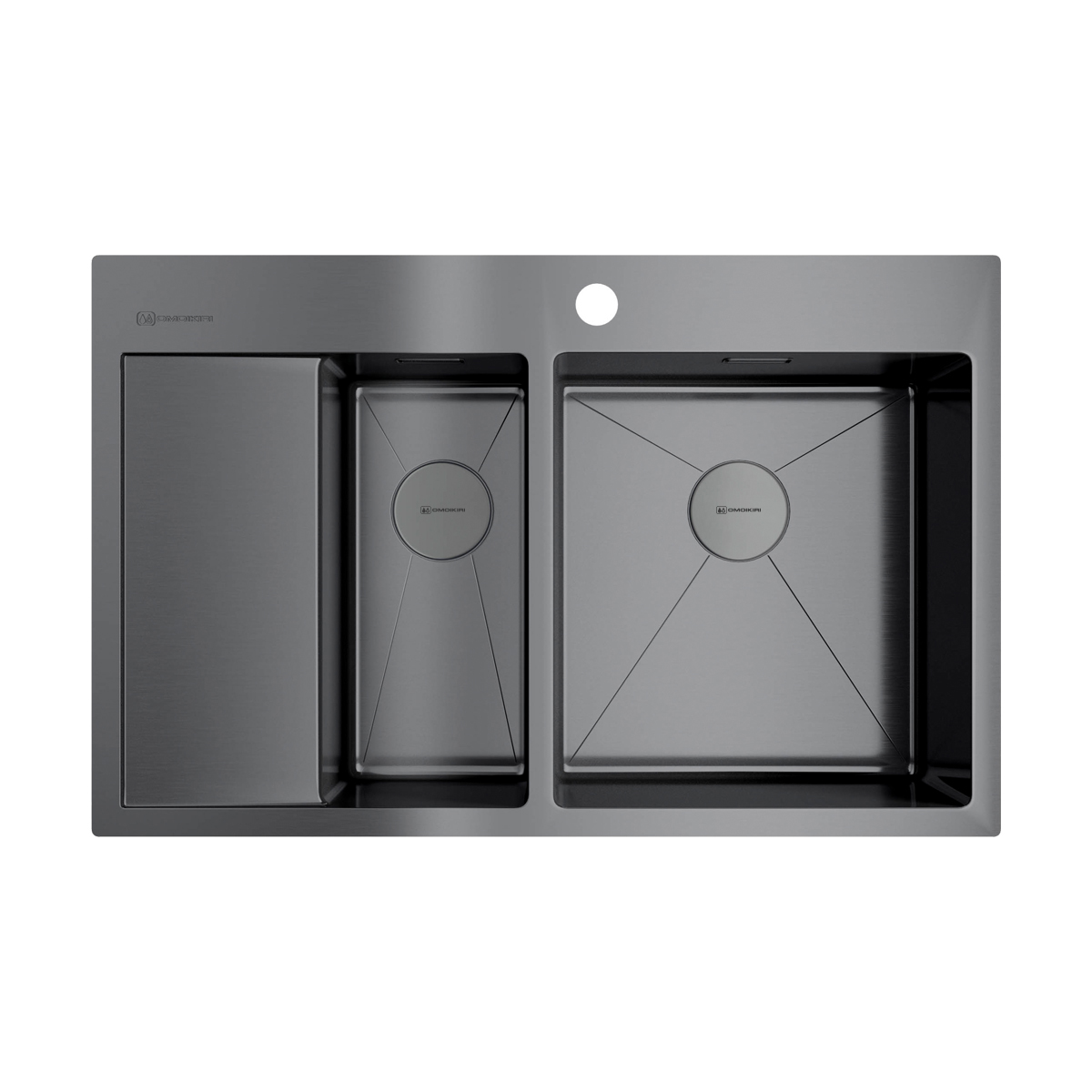 Изображение товара Мойка накладная из нержавеющей стали Omoikiri Akisame 78x51 см темно-серая