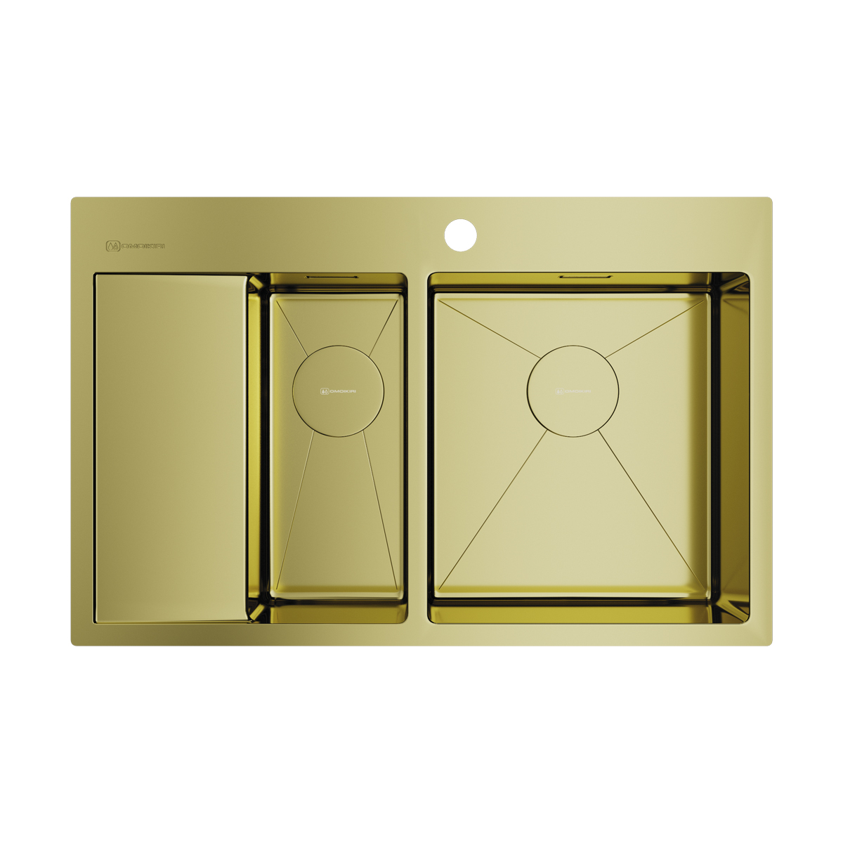 Изображение товара Мойка накладная из нержавеющей стали Omoikiri Akisame 78-2-R-LG золотистая 78x51x20