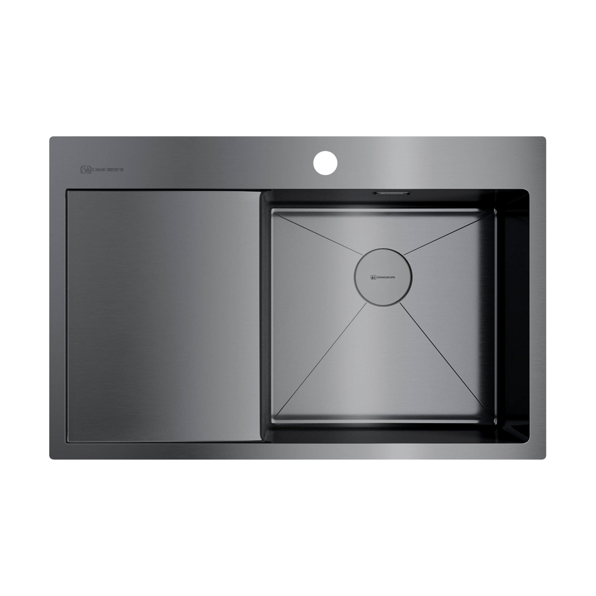 Изображение товара Накладная мойка из нержавеющей стали Omoikiri Akisame 78x51 см темно-серая