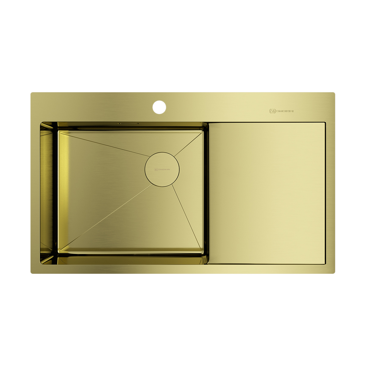 Изображение товара Мойка накладная из нержавеющей стали Omoikiri Akisame 86-L золотистая 86x51x20