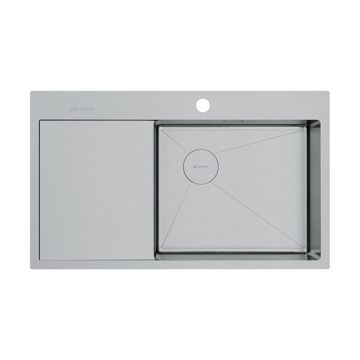 Изображение товара Мойка накладная из нержавеющей стали Omoikiri Akisame 86-R серебристая 86x51x20