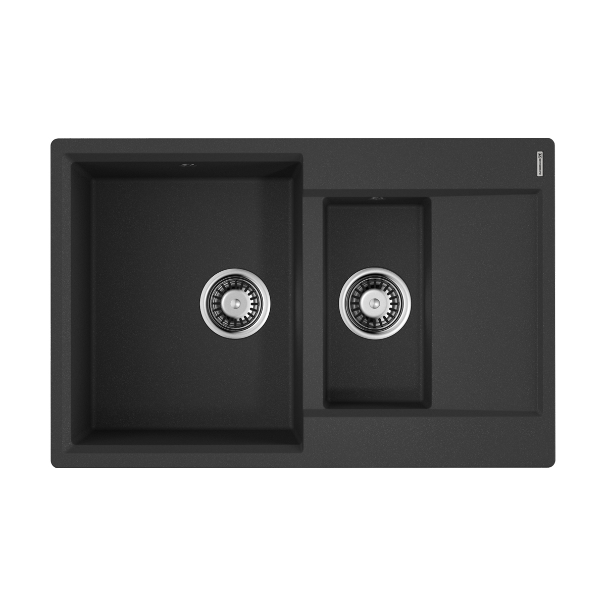 Изображение товара Мойка накладная Omoikiri Daisen 78-2-BL черная 78x51x19,5 из искусственного гранита