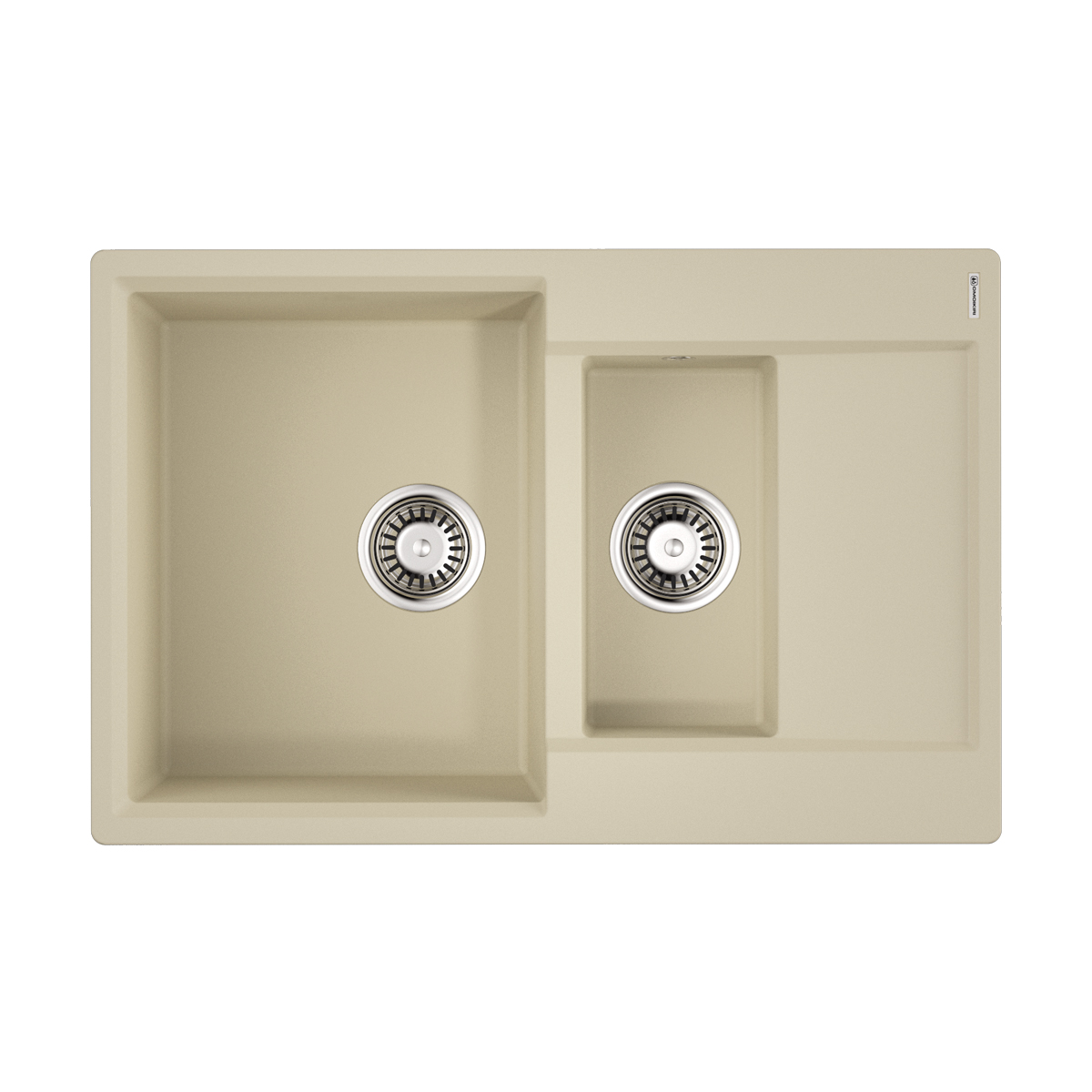 Изображение товара Накладная кухонная мойка Omoikiri Daisen 78-2T-BE бежевый искусственный гранит