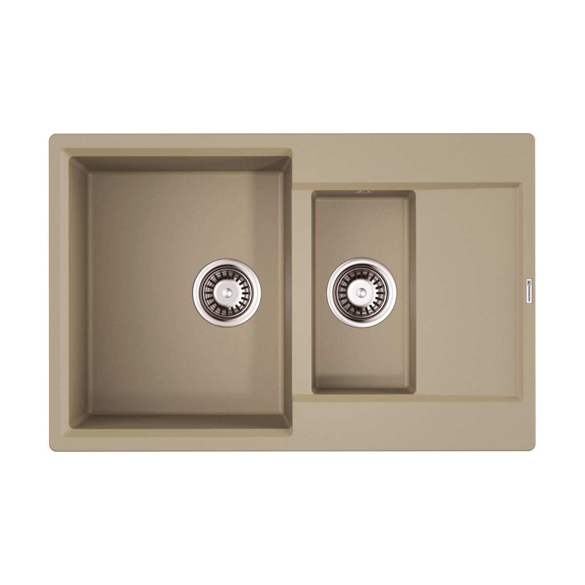 Изображение товара Мойка накладная Omoikiri Daisen 78-2T-CH бежевая 78x51x23