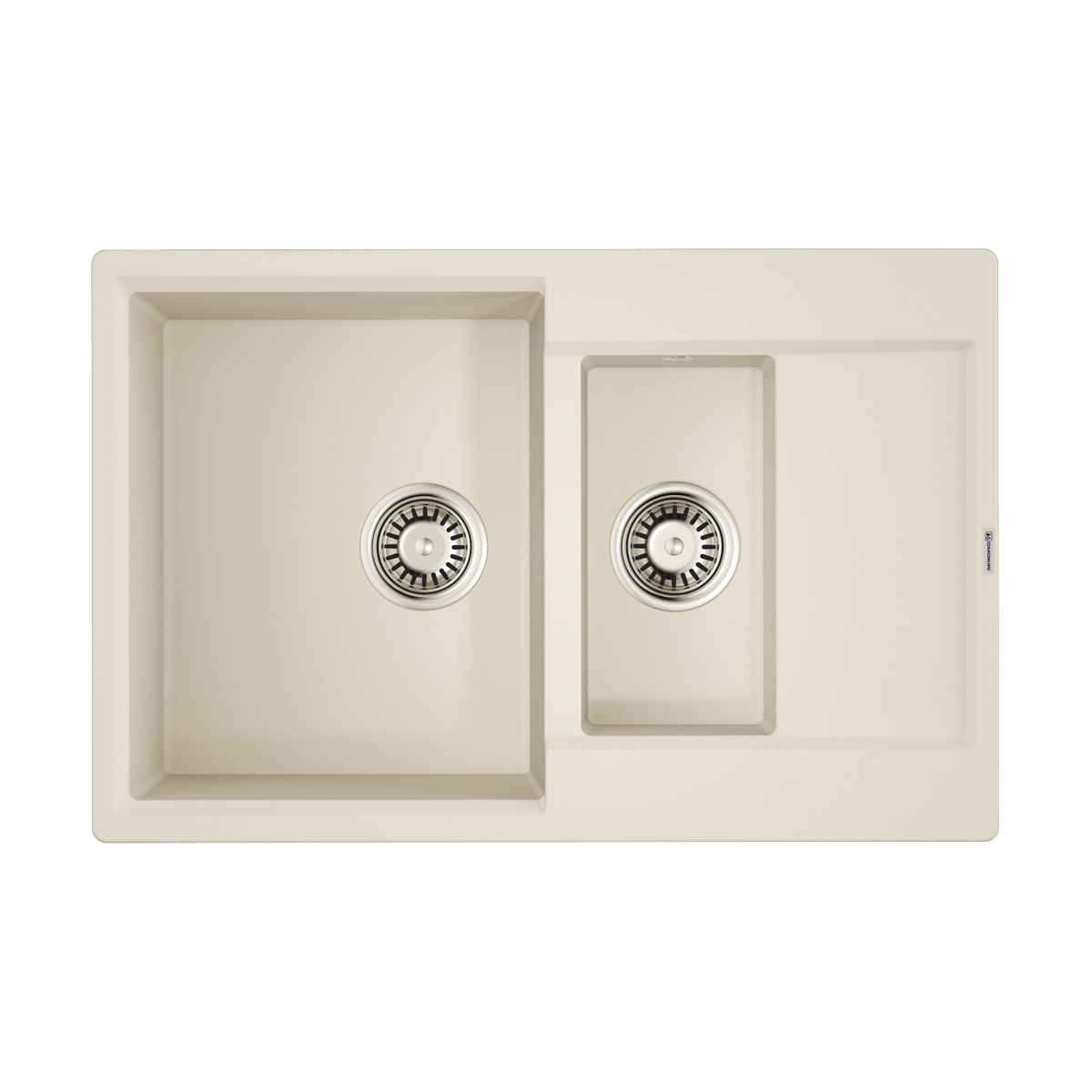 Изображение товара Накладная кухонная мойка Omoikiri Daisen 78-2T-EV белая 78x51x23