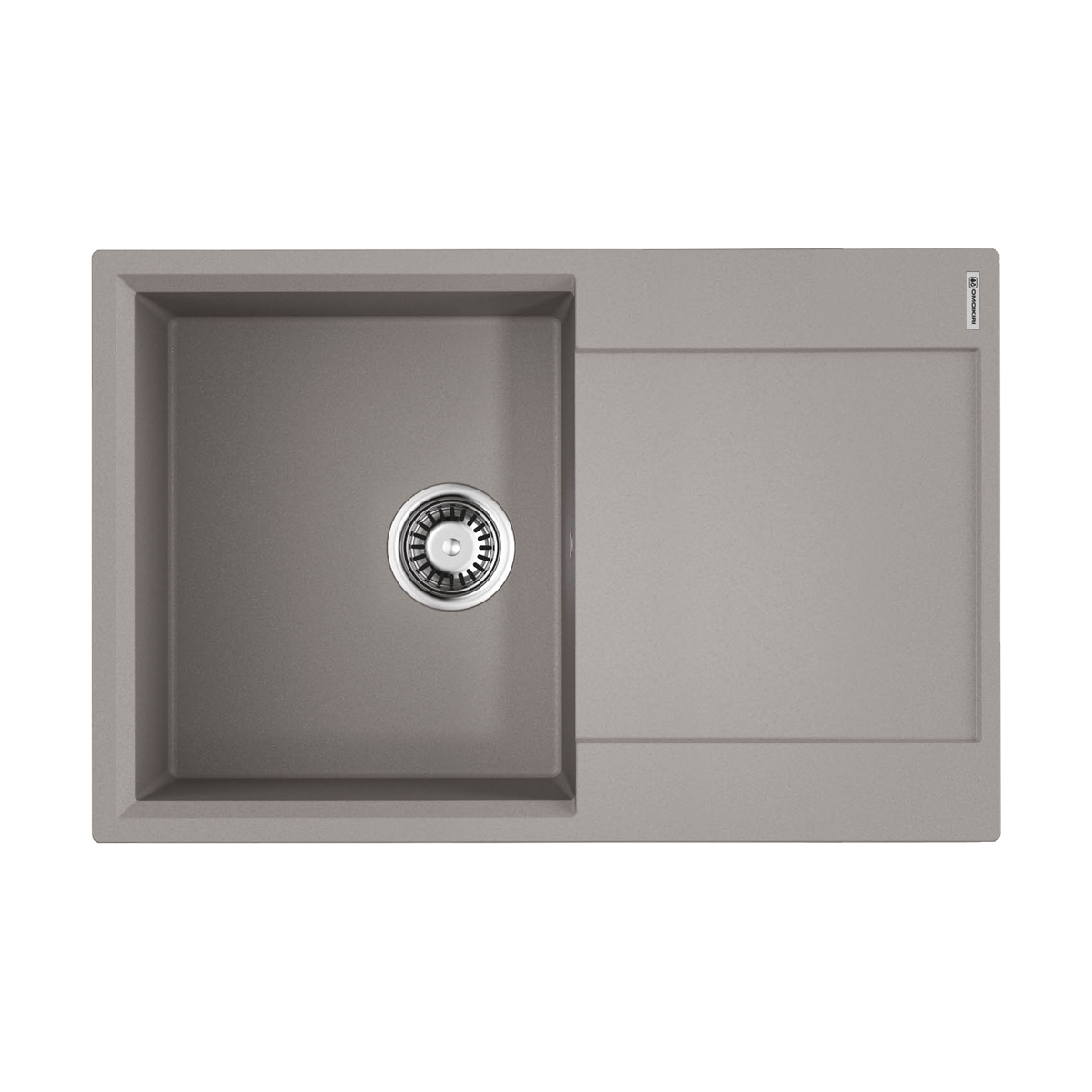 Изображение товара Мойка накладная из искусственного гранита Omoikiri Daisen 78-GR серого цвета