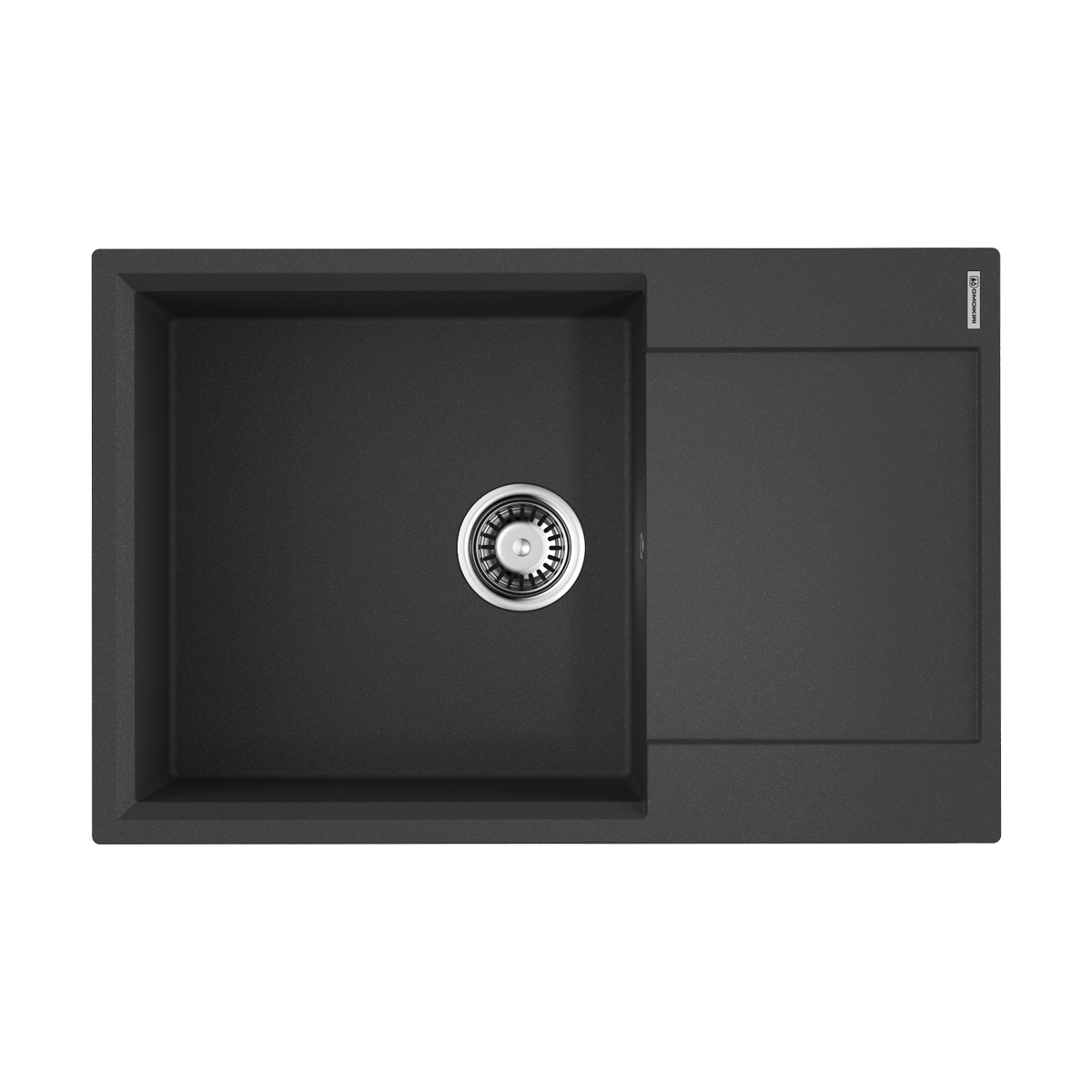Изображение товара Мойка накладная Omoikiri Daisen 78-LB-BL черная 78x51x19 глубина 19 см