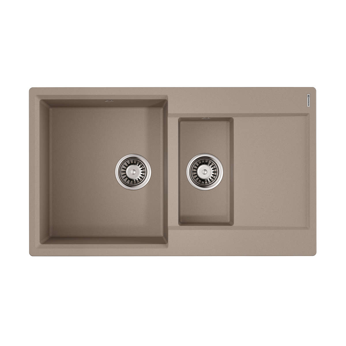 Изображение товара Мойка накладная Omoikiri Daisen 86-2-SA бежевая 86x51x19,5 из искусственного гранита