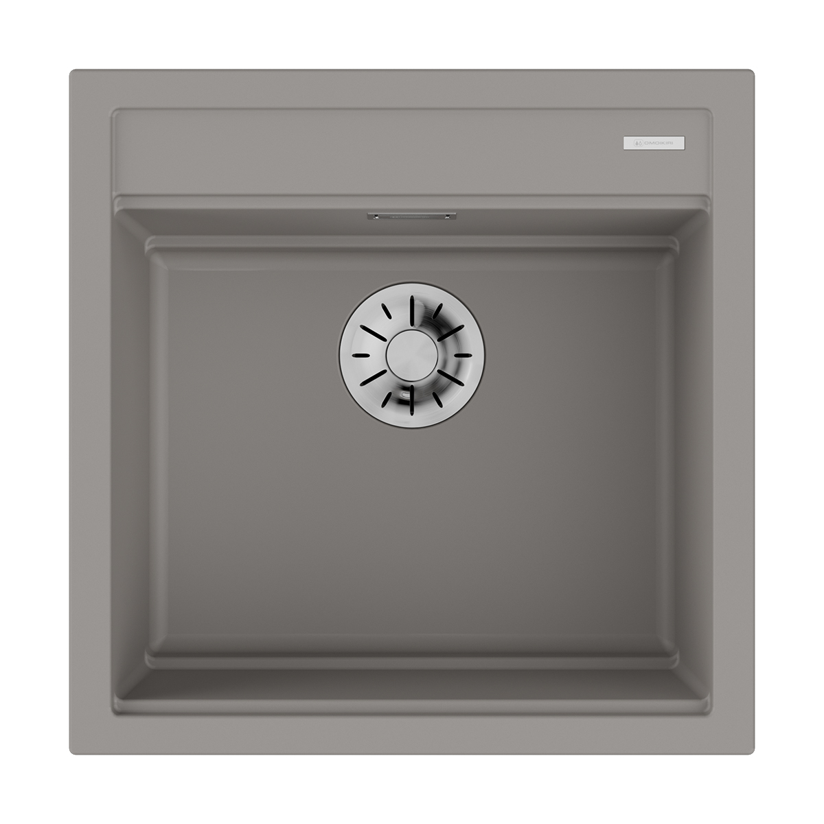 Изображение товара Мойка накладная Omoikiri Kitagawa 51-GR серая прямоугольная 51x51x22