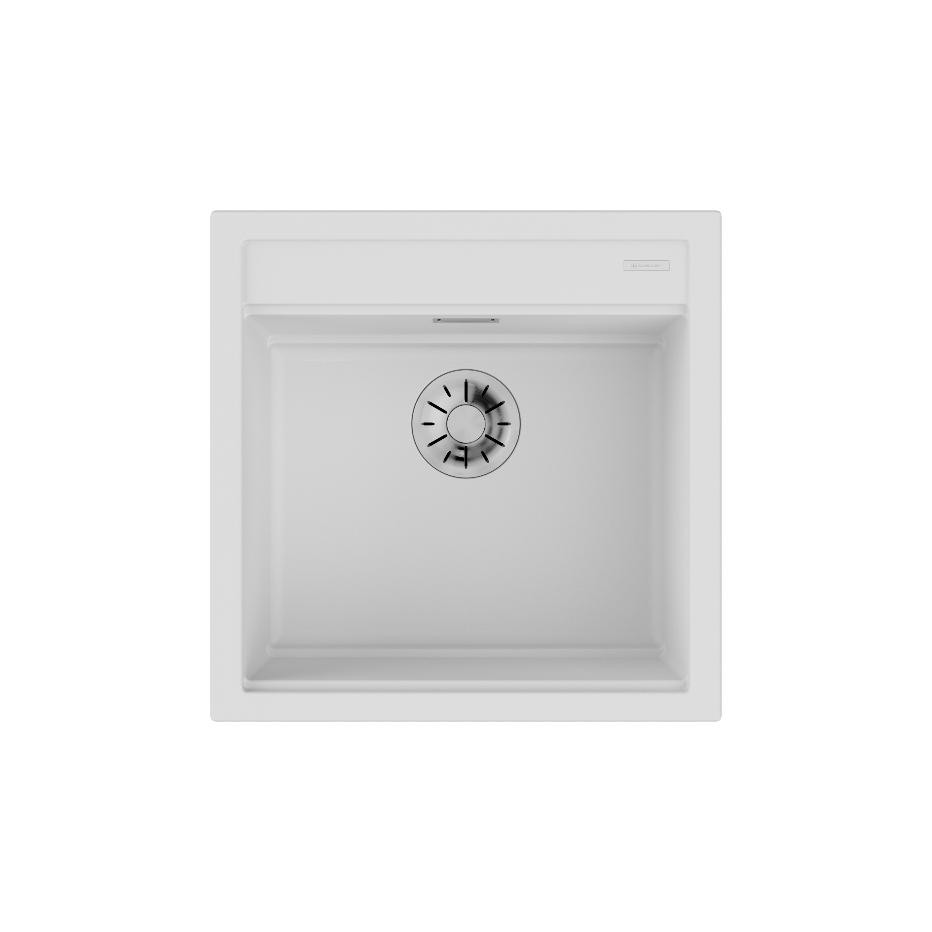 Изображение товара Накладная керамическая мойка Omoikiri Kitagawa 51-WH белая 51x51x22