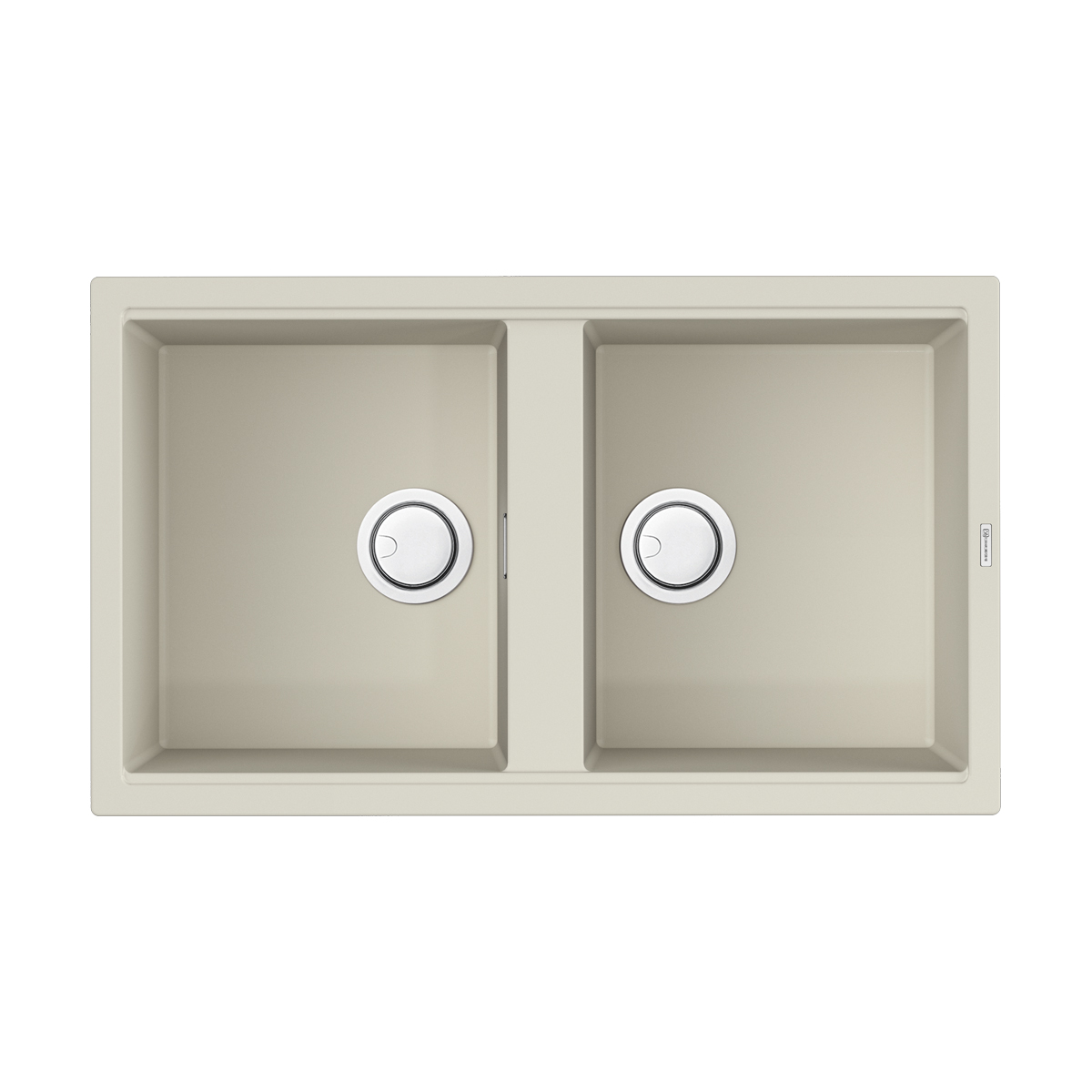 Изображение товара Мойка накладная Omoikiri Kitagawa 86-2-WH белая 86x51x20, керамическая, двухчашевая