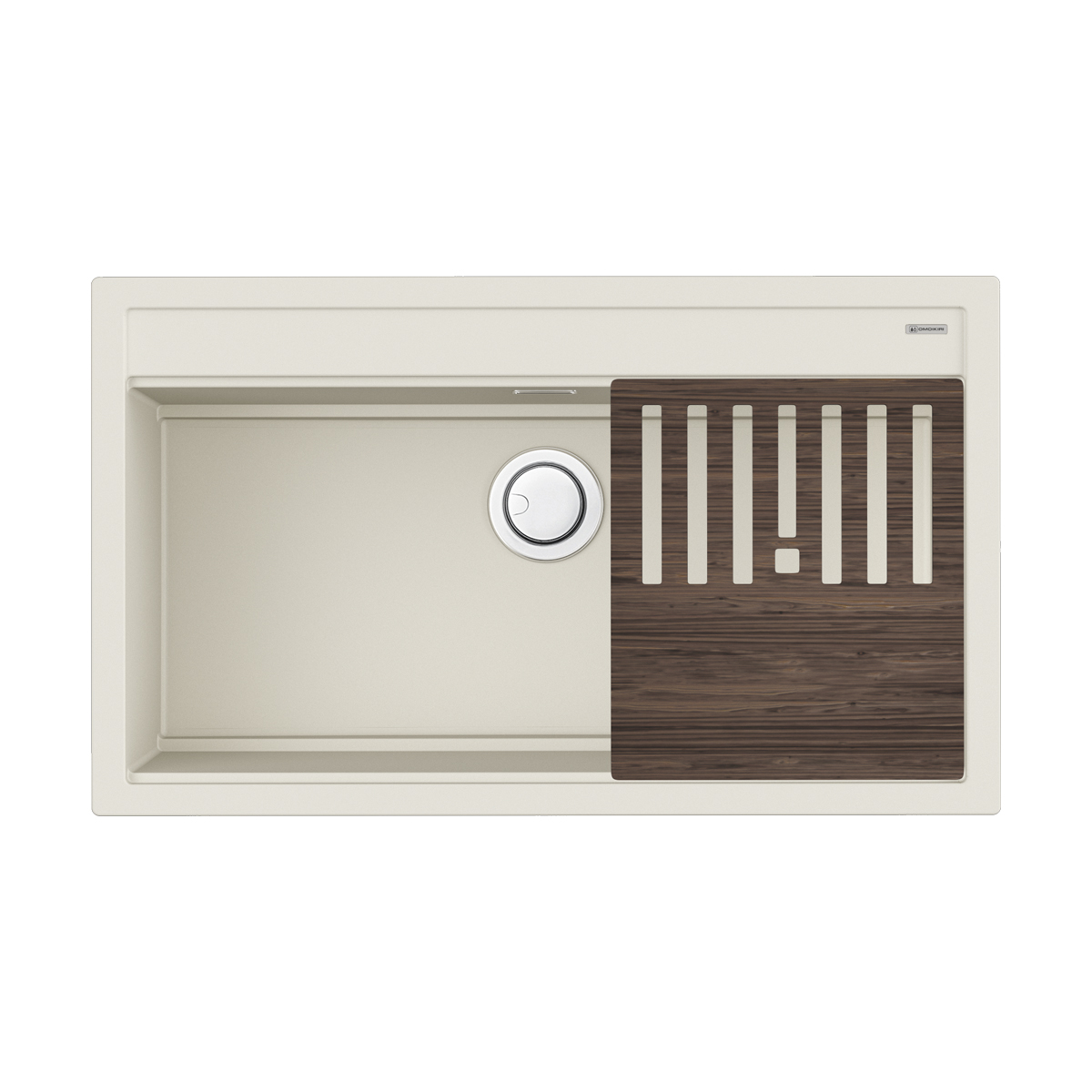 Изображение товара Мойка накладная Omoikiri Kitagawa 86-LB-WH белая 86x51x20 из керамики
