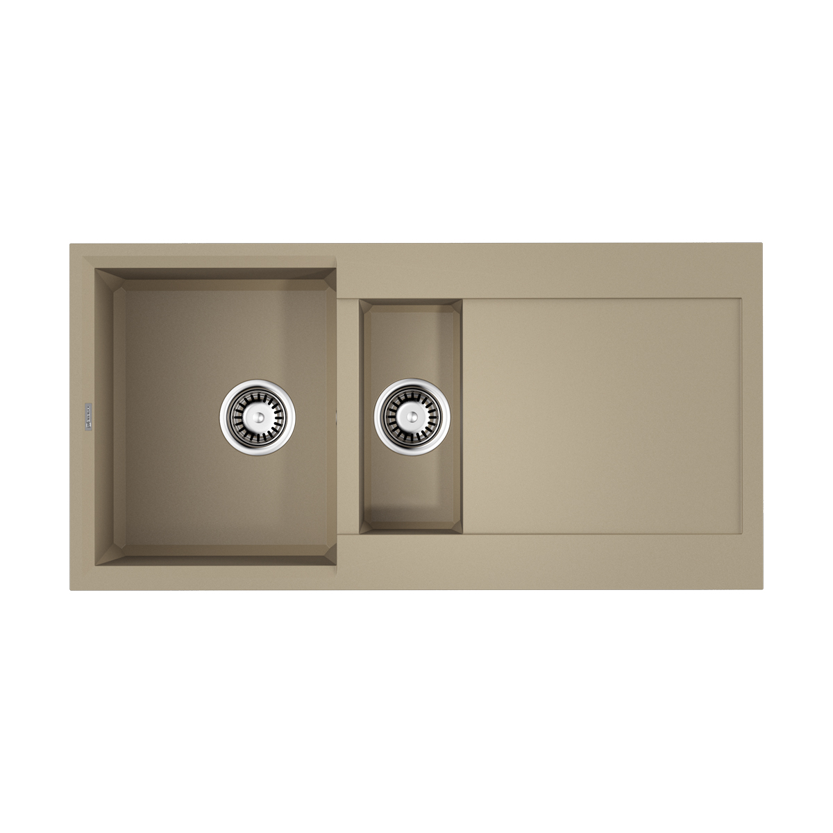 Изображение товара Мойка накладная Omoikiri Sakaime 100-2-CH бежевая 10x50x20, искусственный гранит, 2 чаши