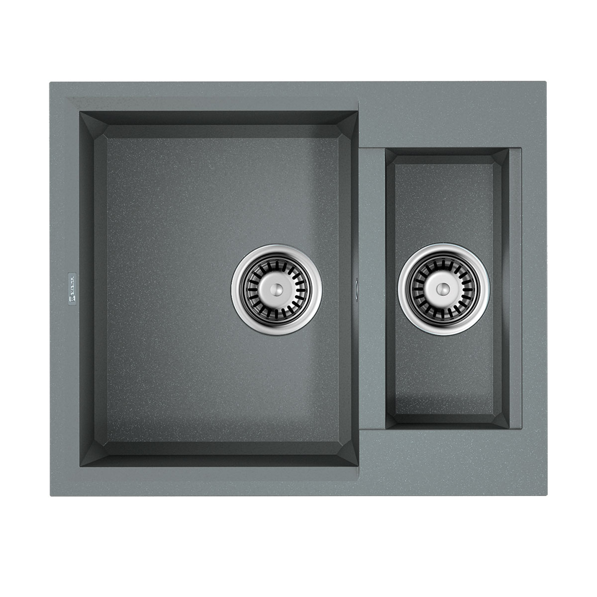 Изображение товара Накладная кухонная мойка Omoikiri Sakaime 60-2-GR из искусственного гранита, серого цвета, 60x50 см