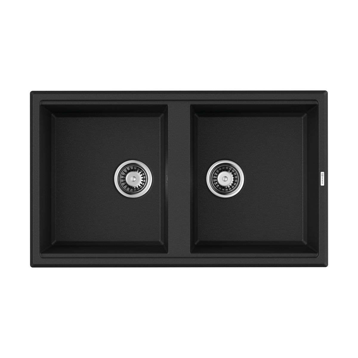 Изображение товара Накладная кухонная мойка Omoikiri Tedori 86x51 см черная с 2 чашами и сифоном