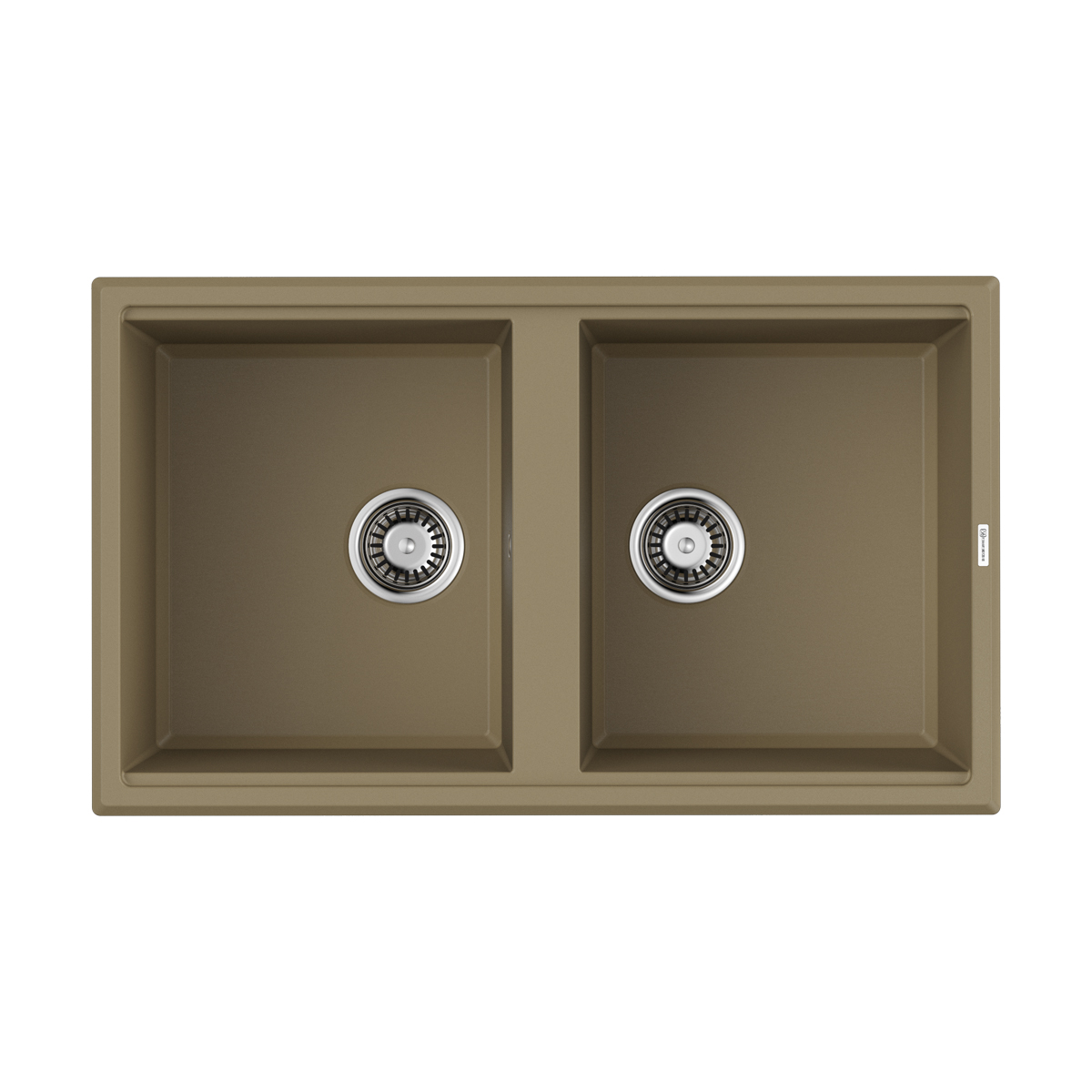 Изображение товара Мойка накладная Omoikiri Tedori 86-2-CH бежевая 86x51x20 из искусственного гранита
