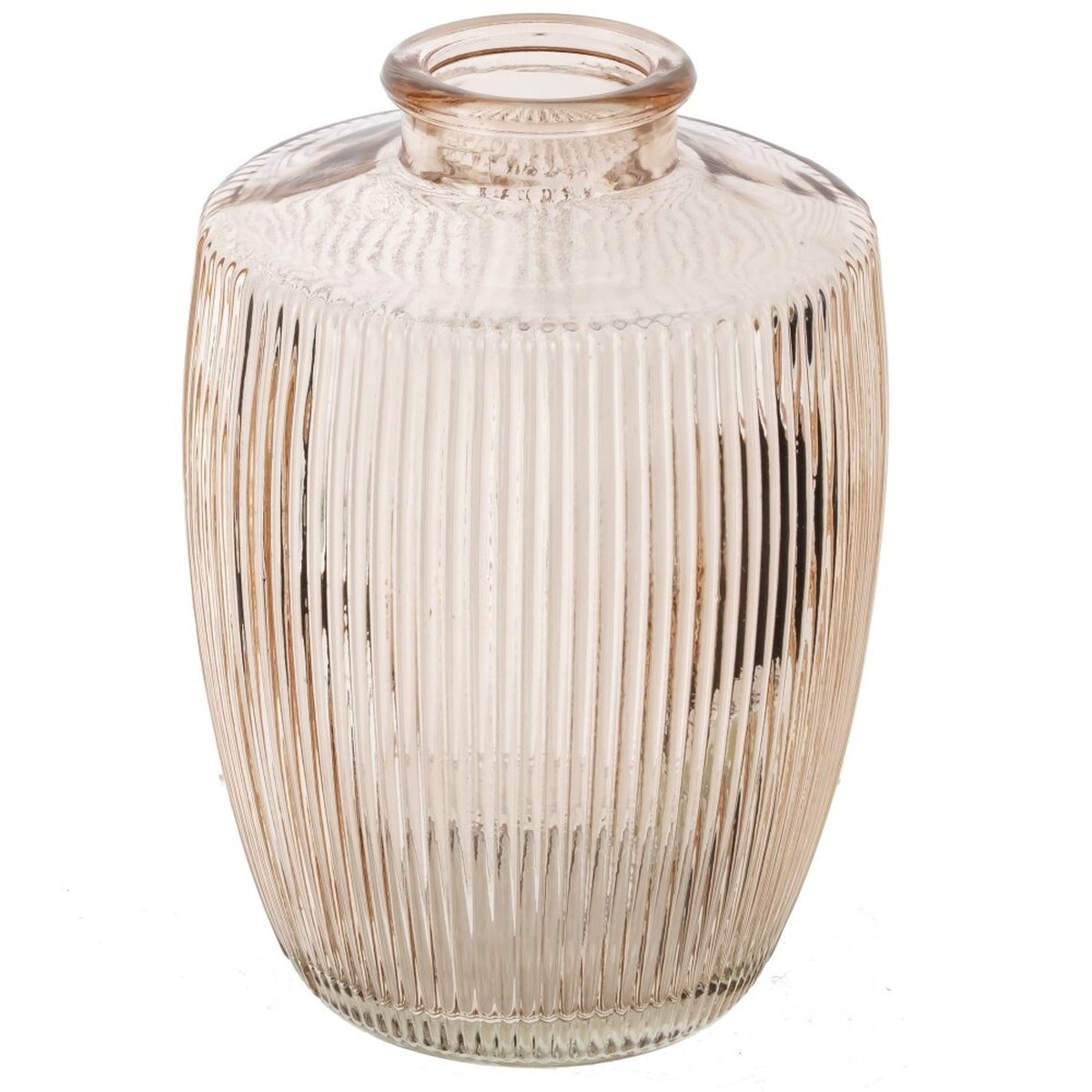 Изображение товара Ваза из розового стекла 450 мл L8,5 W9 H12,5 см с узким горлышком