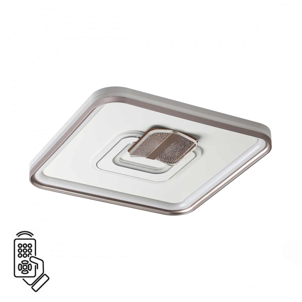 Изображение товара Светильник Lumion Piko Gemini, LED 85Вт, 3000-6500K, 490х490, IP20, пульт ДУ, металл/акрил, Белый