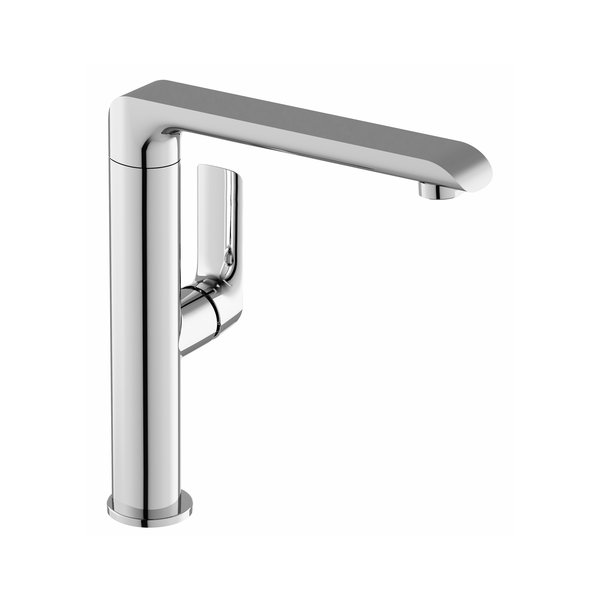 Изображение товара Смеситель для умывальника RAVAK Flat FL 016.00 X070125 хром однорычажный с поворотным изливом