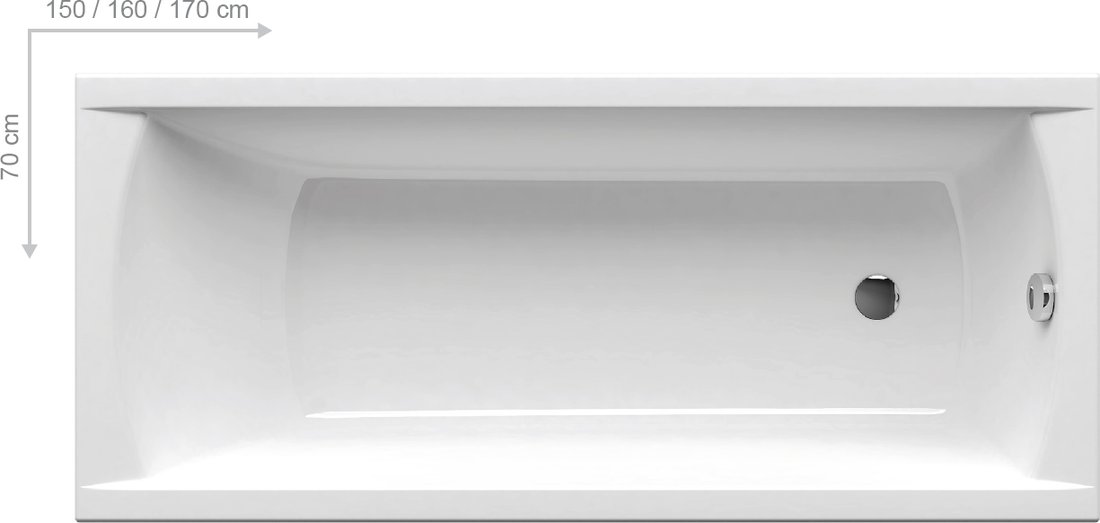 Изображение товара Акриловая прямоугольная ванна Classic 160x70 RAVAK C531000000
