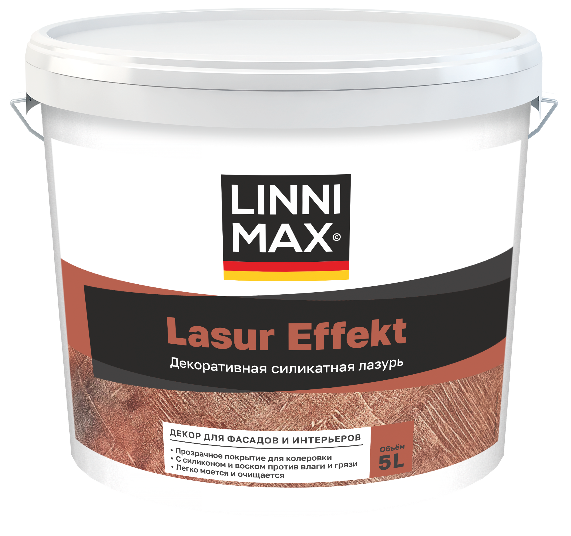 Изображение товара Декоративное покрытие для фасадов и интерьеров с эффектом лазури LINNIMAX Lasur Effekt 5 л