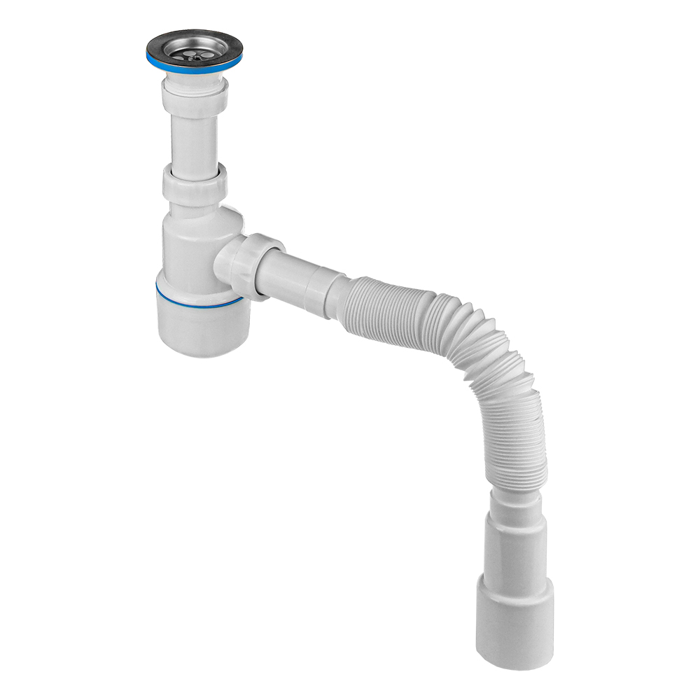 Изображение товара Сифон МИНИ для умывальника MasterProf 1.1/4" х 32 нержавеющая решетка гидрозатвор