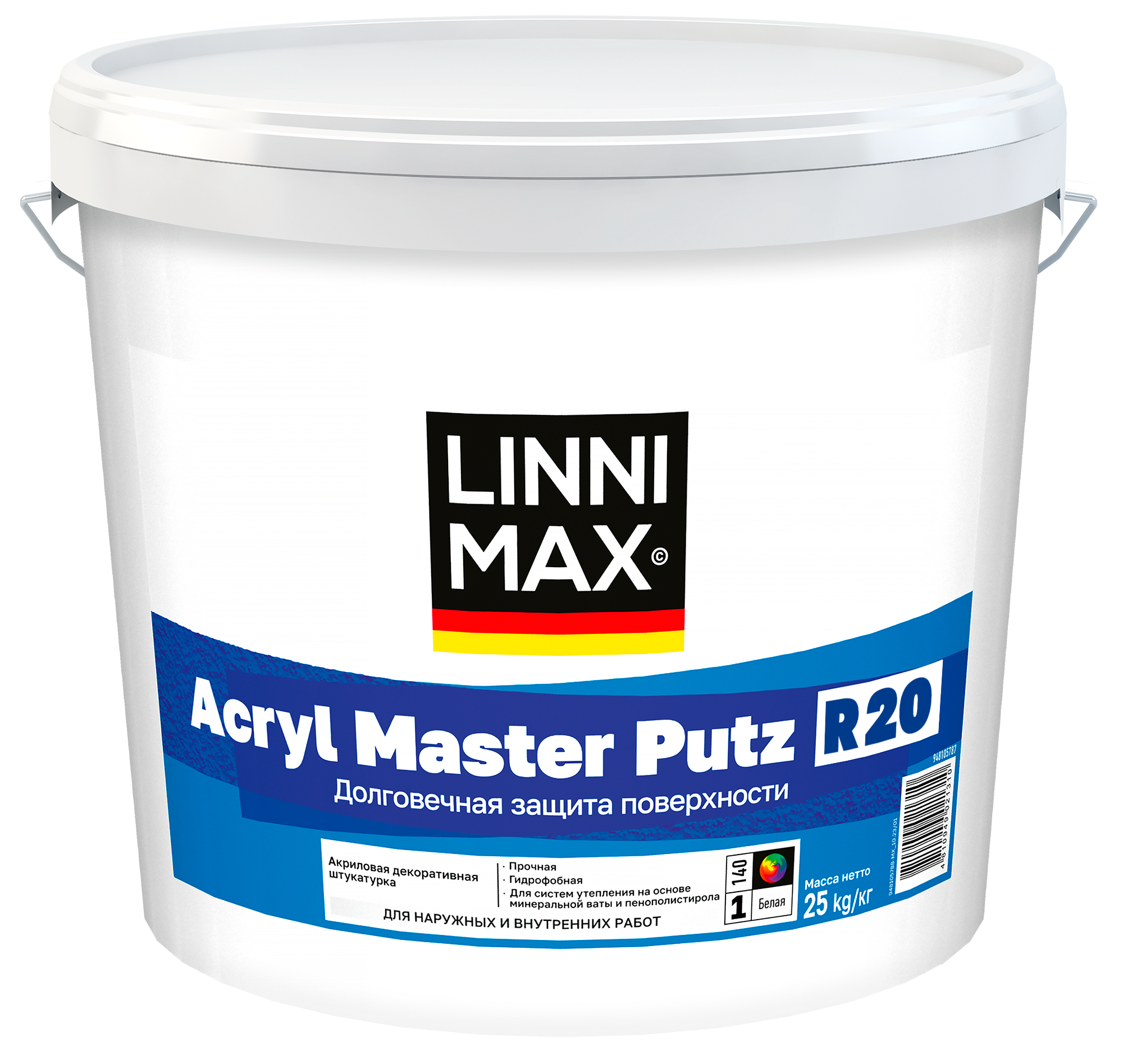 Изображение товара Штукатурка готовая декоративная "Короед" LINNIMAX Acryl Master Putz / Акрил Мастер Путц R20 База 1 25 кг