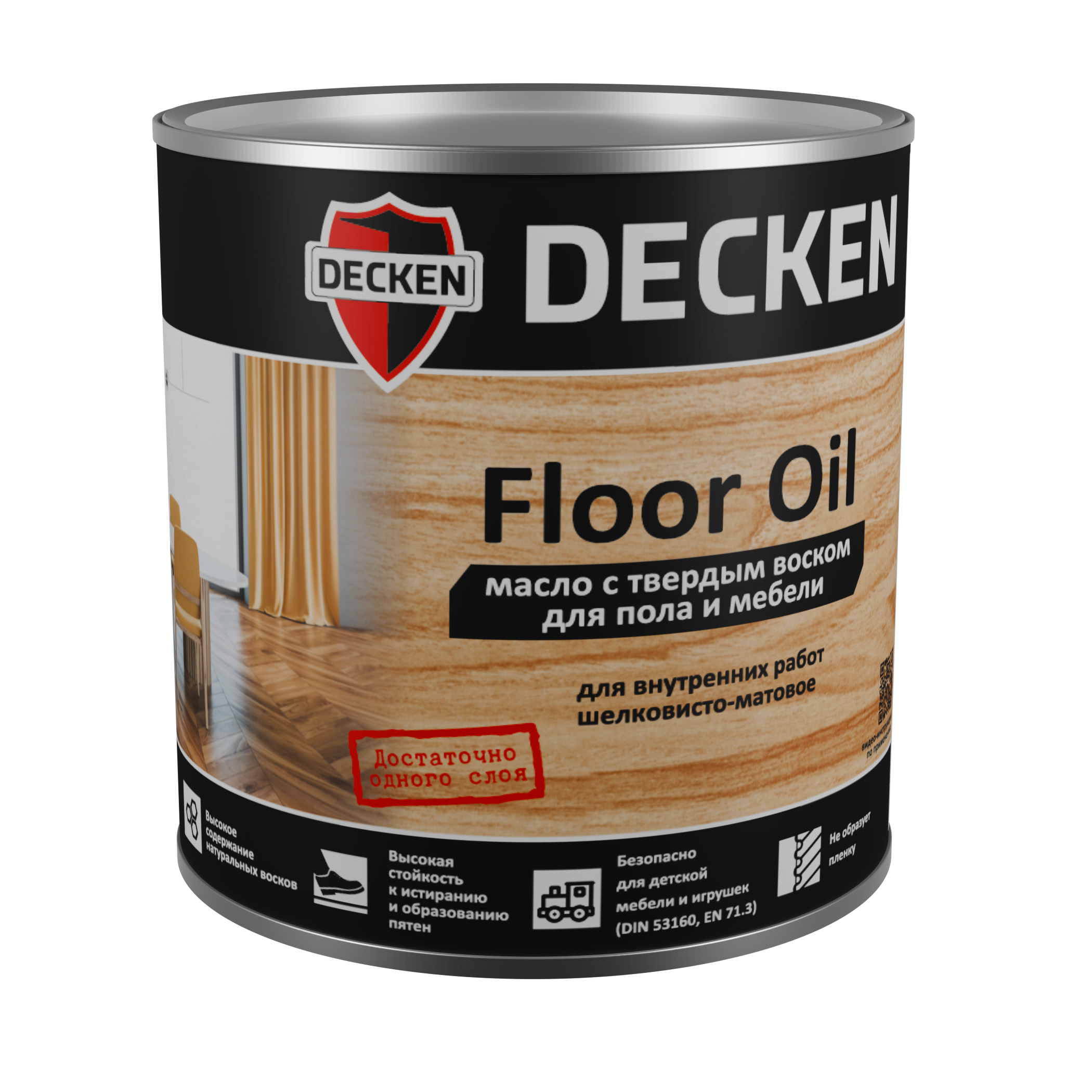 Изображение товара Масло с воском для пола и мебели DECKEN Floor Oil бесцветное 0,75л