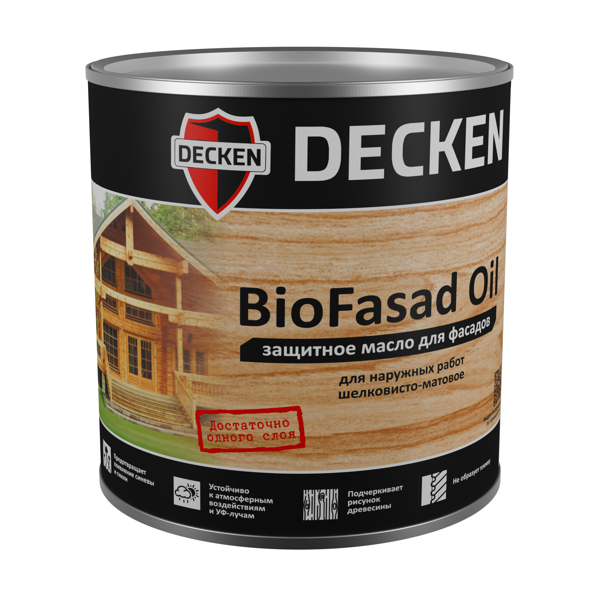Изображение товара Масло для фасадов DECKEN BioFasad Oil дуб антик 0,75л натуральное защитное масло