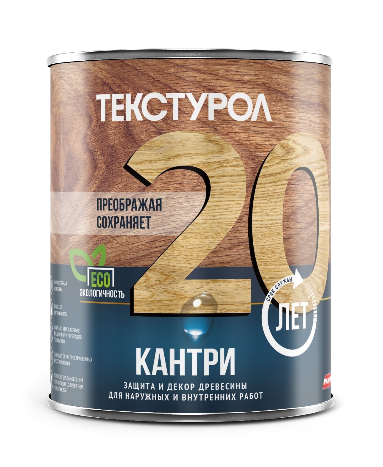 Изображение товара Текстурол КАНТРИ база С Бесцветный 0,9л водно-дисперсионная краска для дерева