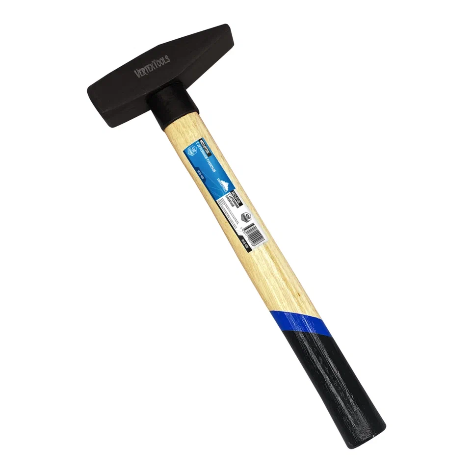 Изображение товара Слесарный молоток vertextools 400 г, квадратный боек, деревянная рукоятка 10-15-400