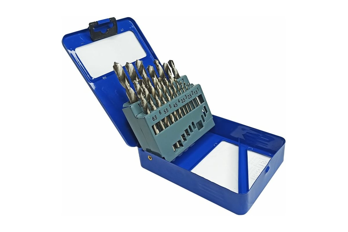 Изображение товара Набор сверл по металлу HSS 19 шт, диаметр 1-10 мм VERTEXTOOLS 0987-19