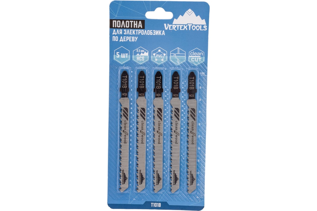 Изображение товара Полотно по дереву T101B для электролобзика vertextools T101B