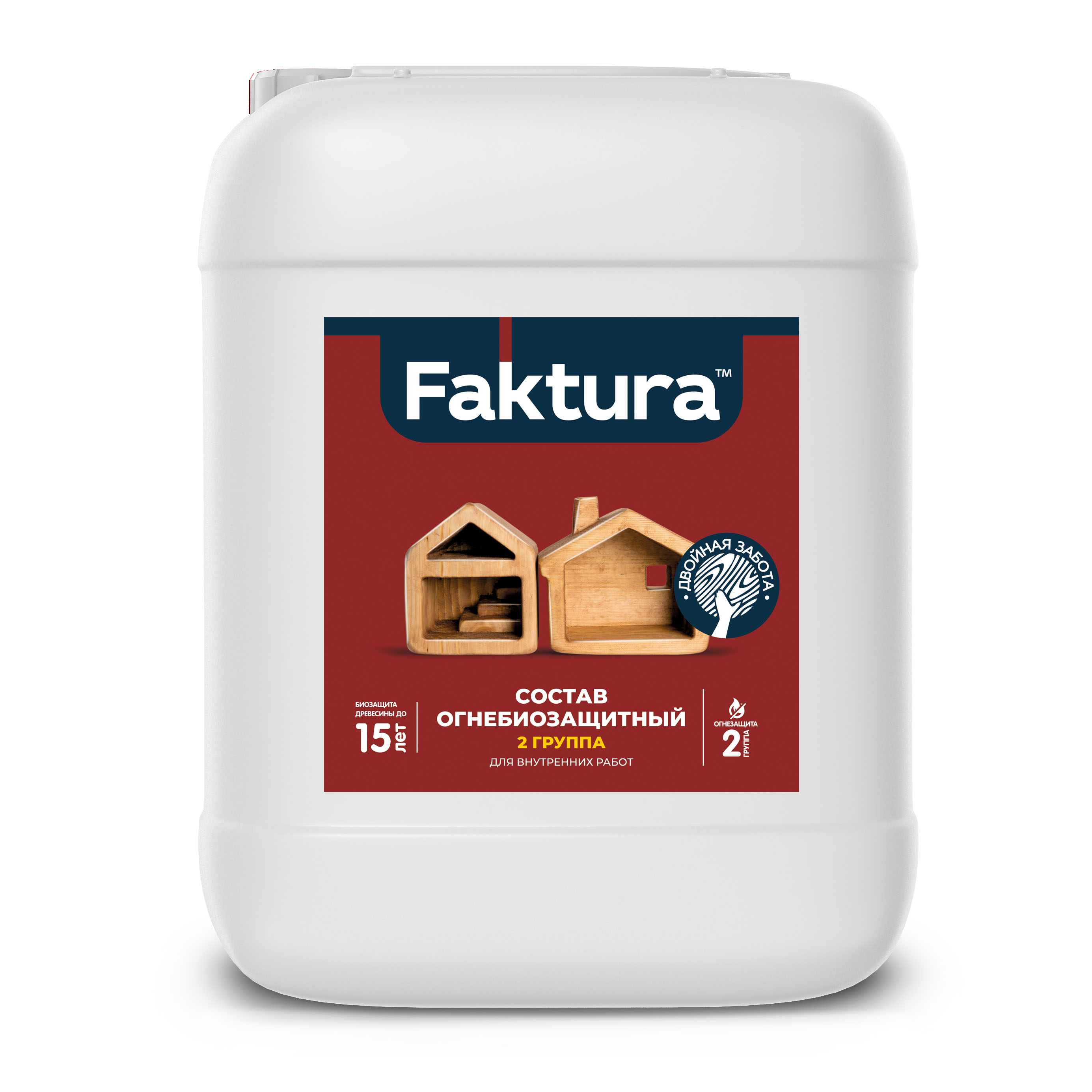 Изображение товара Огнебиозащитный состав FAKTURA II группа 10 л для дерева водная пропитка