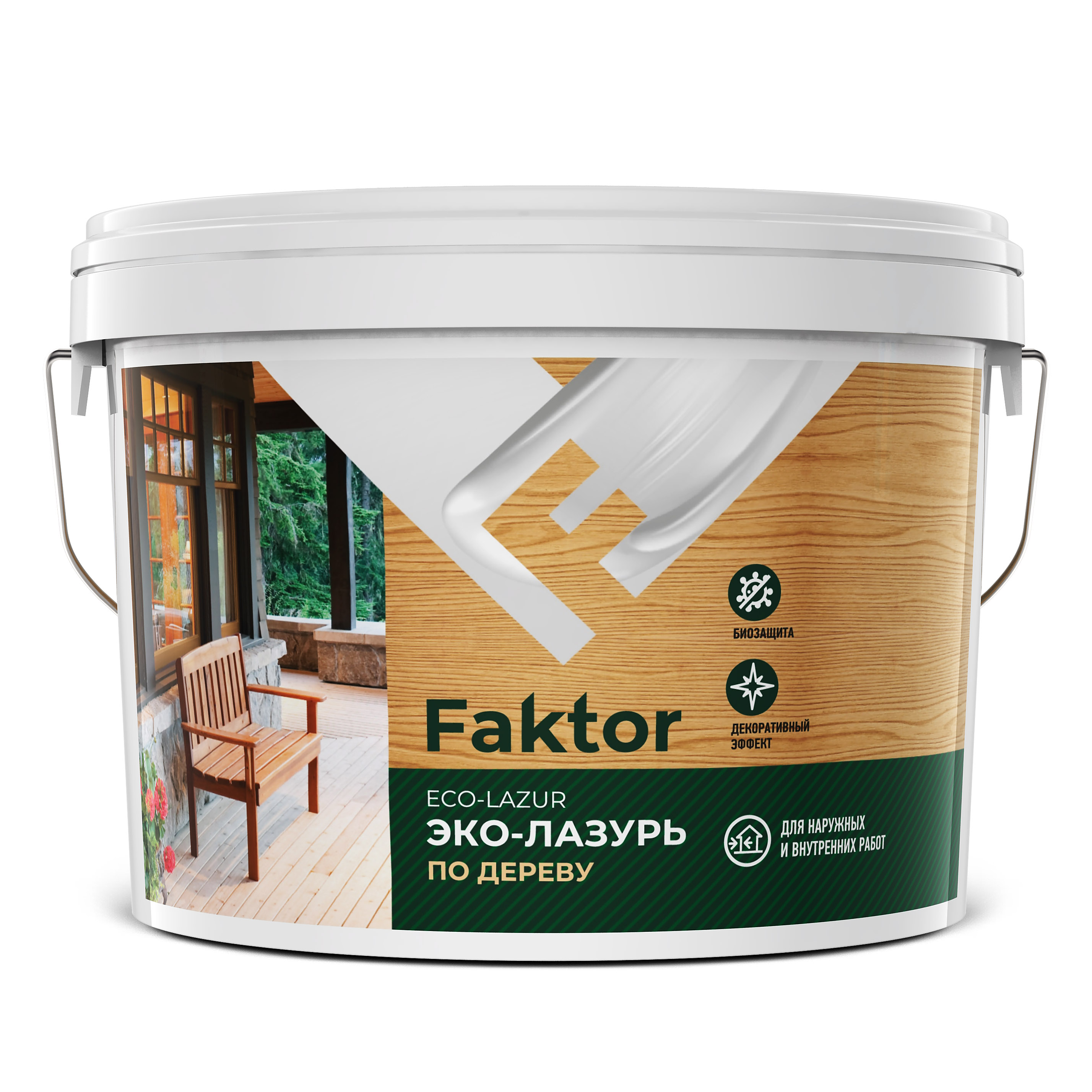 Изображение товара Эко-лазурь FAKTOR для древесины махагон, 2,7 кг