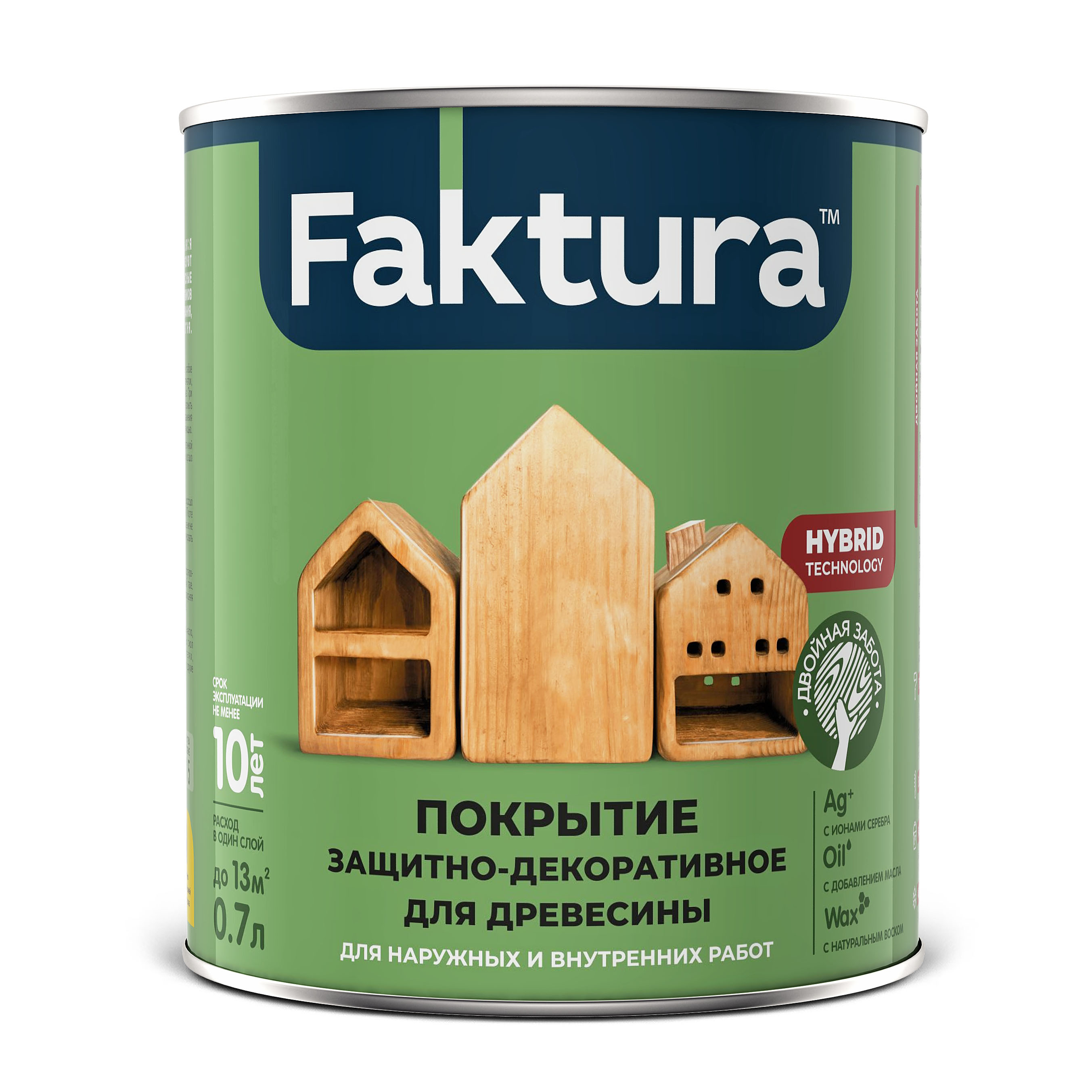 Изображение товара Защитно-декоративное покрытие для древесины FAKTURA орегон 0,7 л глянцевое