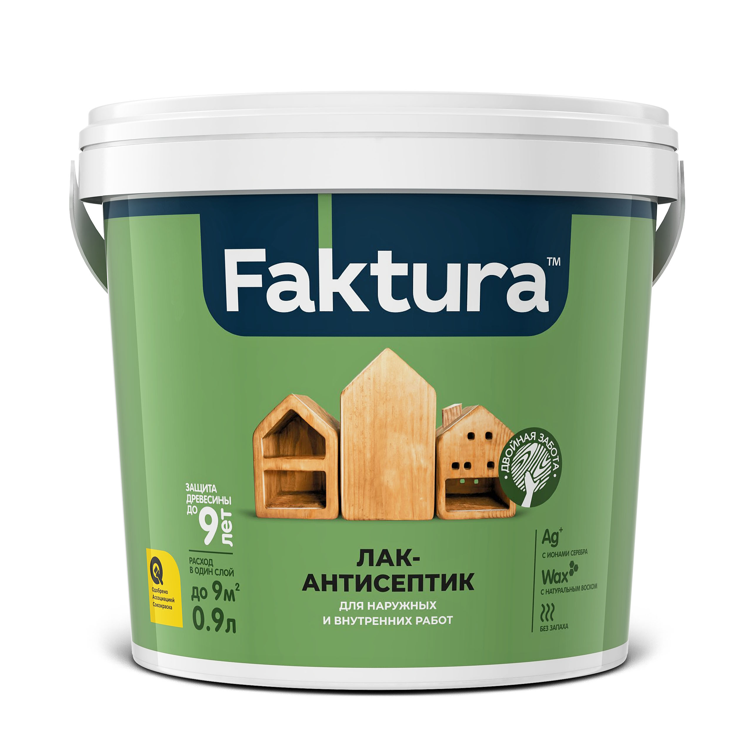Изображение товара Лак-антисептик FAKTURA бесцветный, ведро 0,9 л