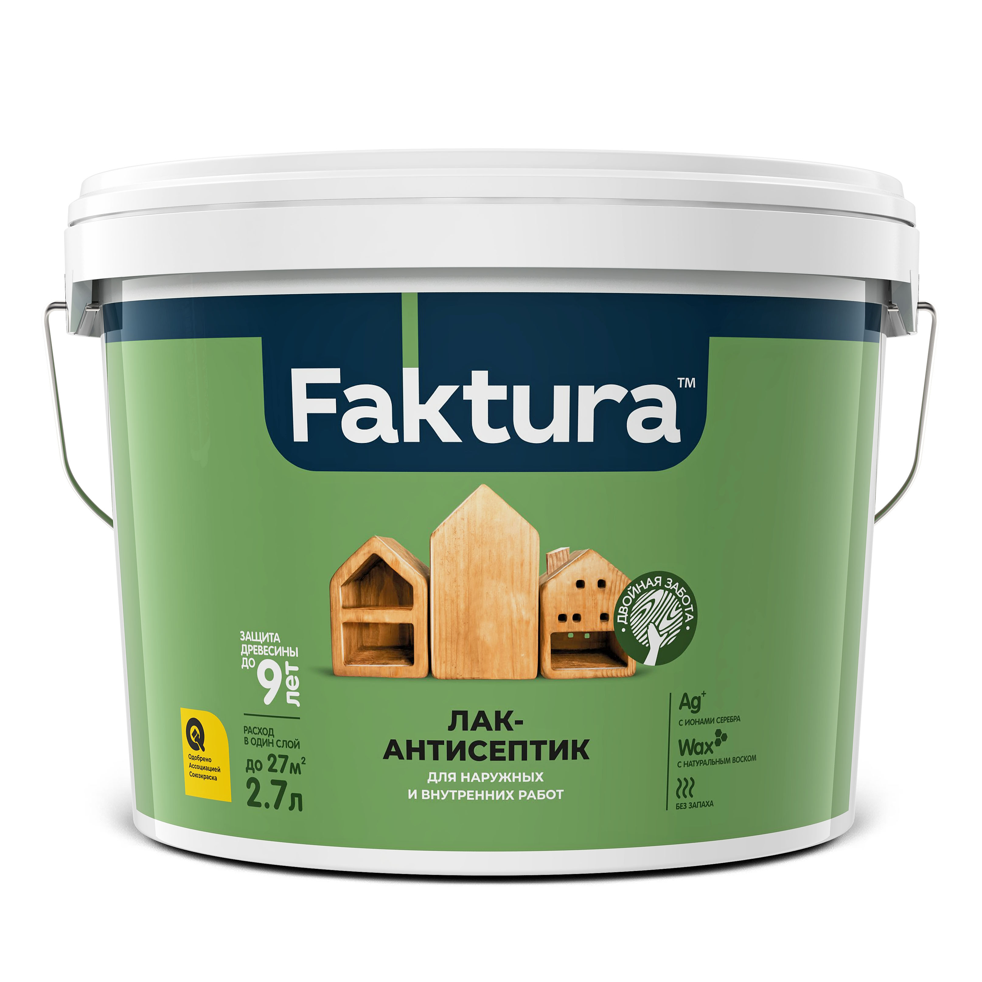 Изображение товара Лак-антисептик FAKTURA орегон 2, 7 л - защита для древесины