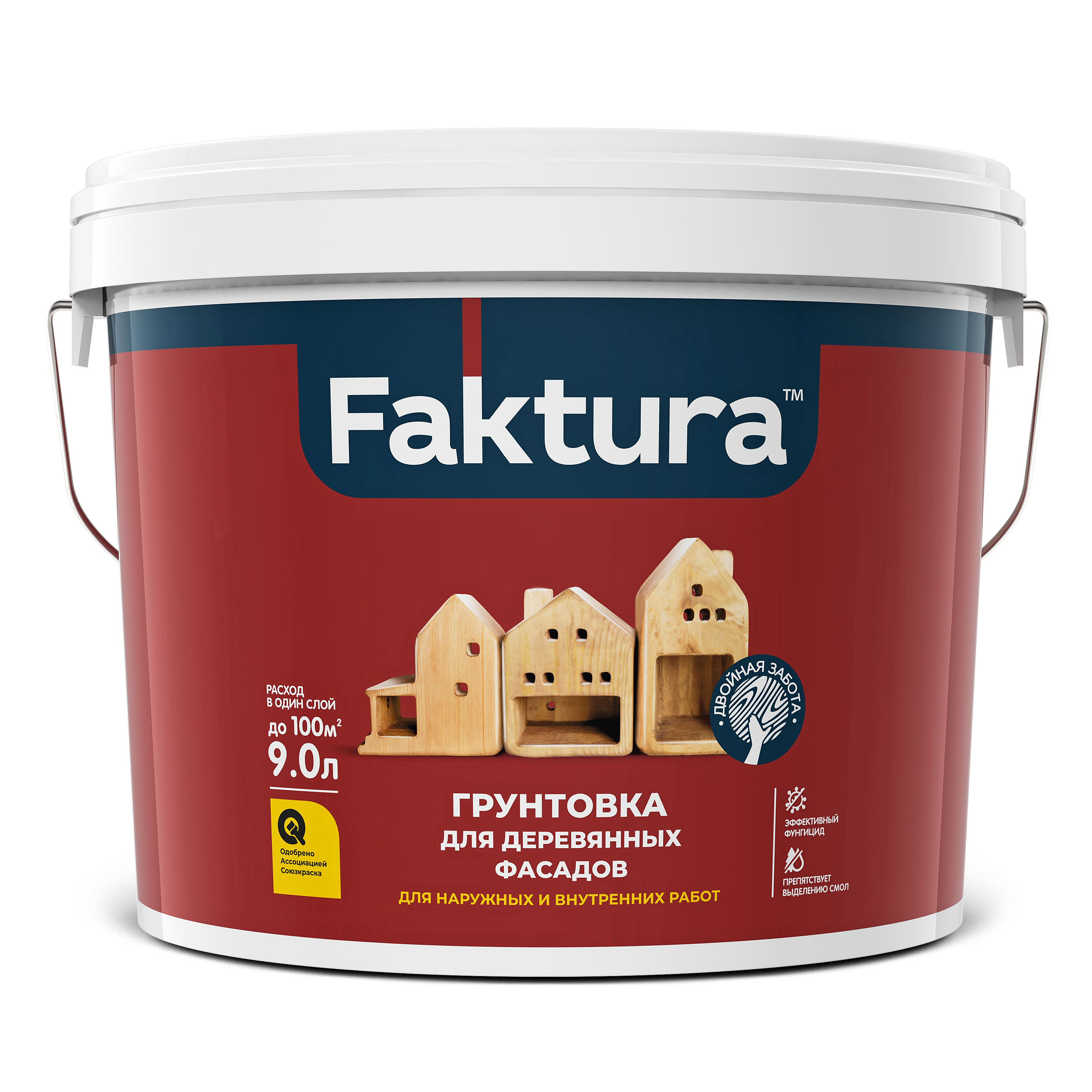Изображение товара Грунтовка FAKTURA для деревянных фасадов антисептическая 9 л акриловая защита