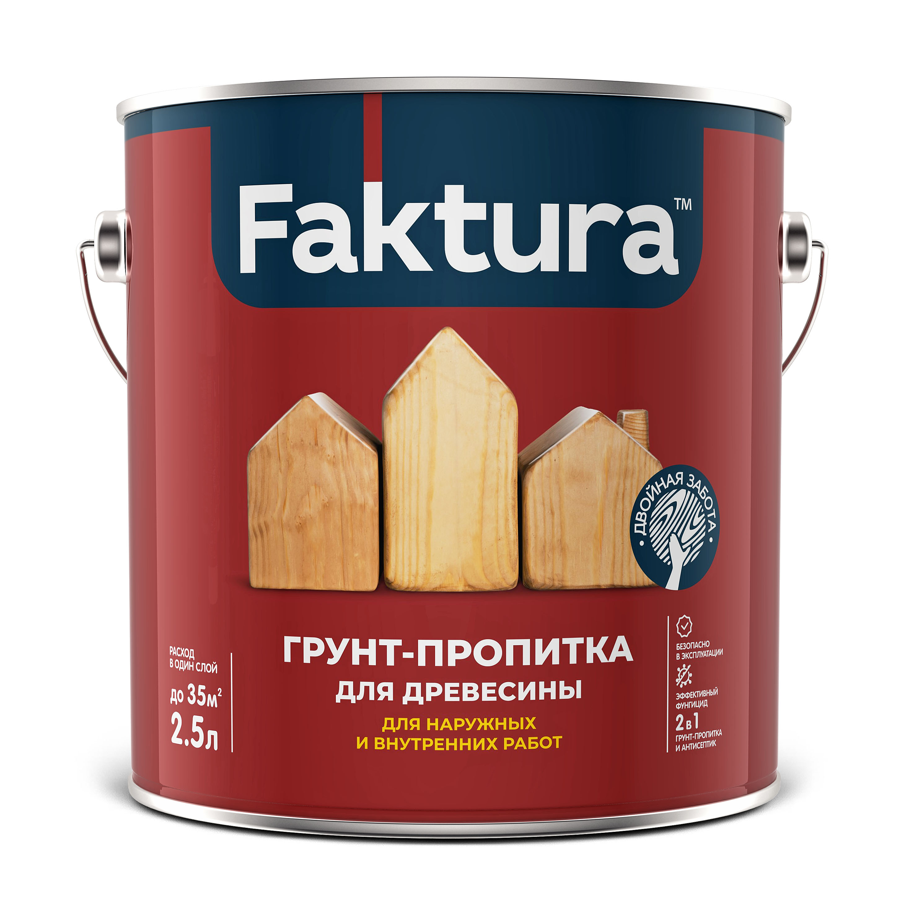 Изображение товара Грунт-пропитка FAKTURA для древесины,ведро 2,5 л